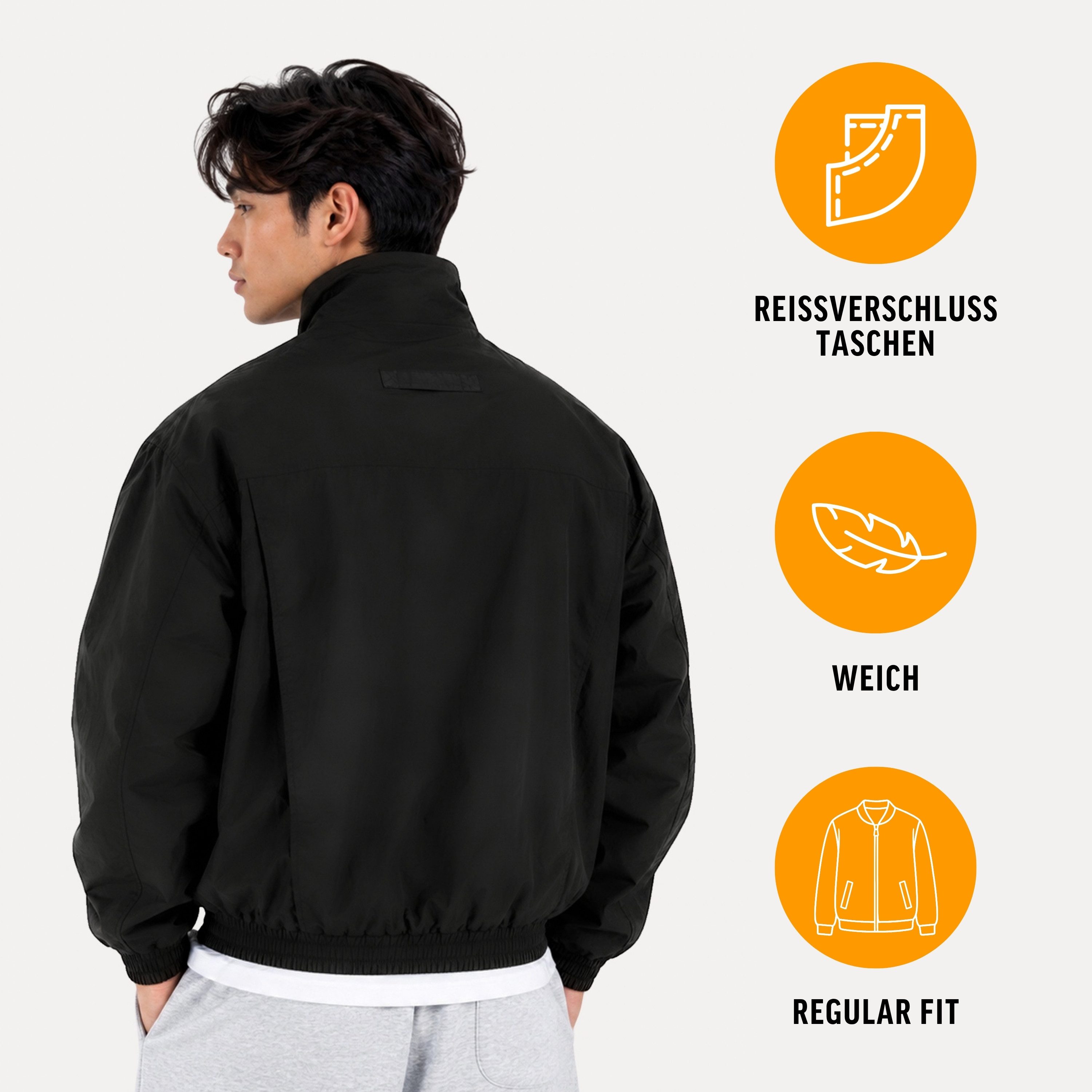 Smilodox Outdoorjacke Tybrin Sportjacke, Regular Fit, Trackjacke mit Stehkragen, Gymwear Reißverschluss, elastischer Saum, Druckknopftaschen, Baumwollfutter – Bild 2 von 5