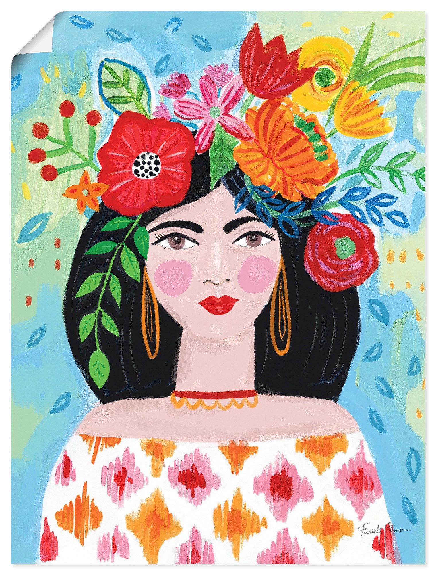 Artland Wandbild Boho Girl I, Bilder von Frauen (1 St), als Alubild, Leinwandbild, Poster, Wandaufkleber in verschied. Größen