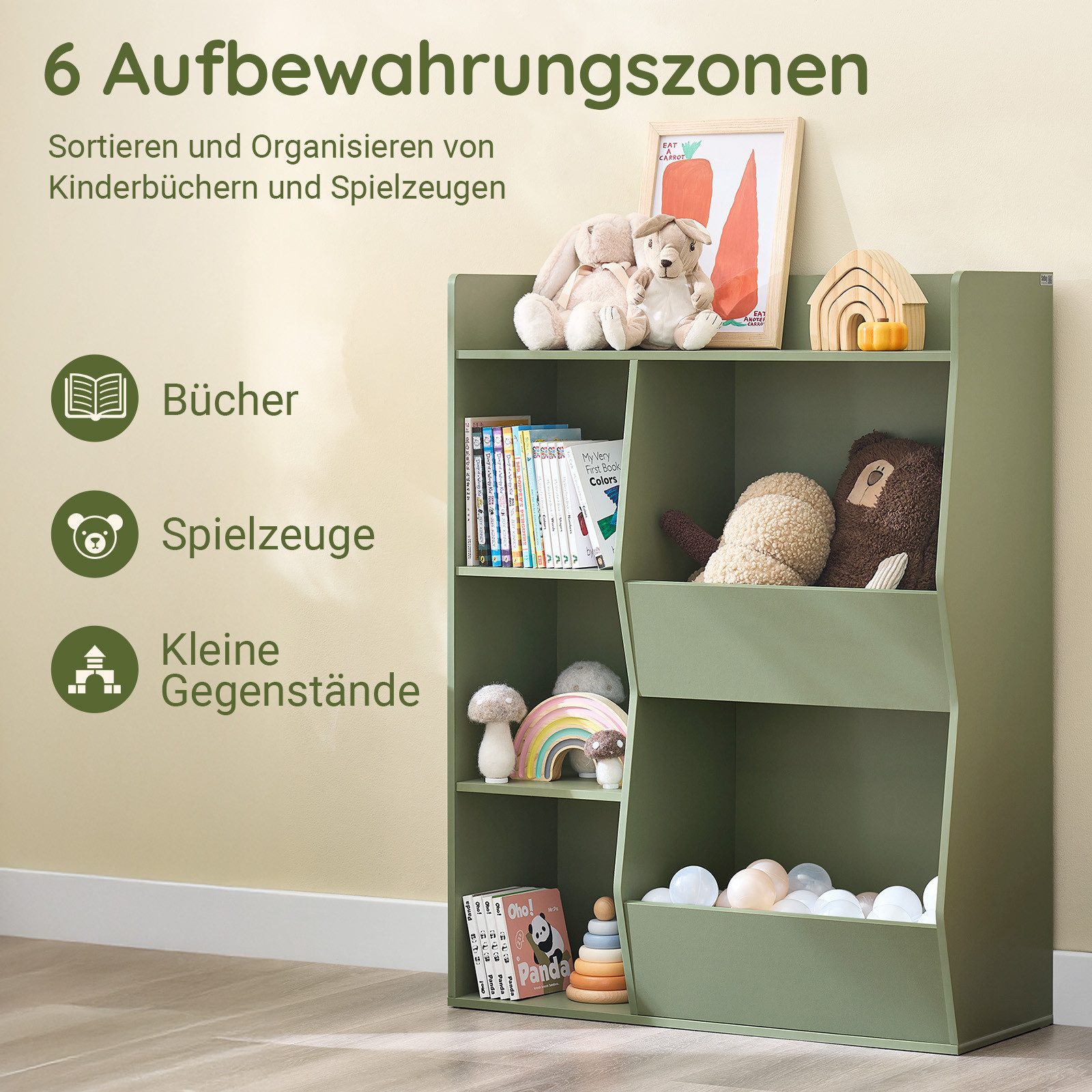 SoBuy Bücherregal KMB55, Montessori Regal Kinderregal Aufbewahrungsregal Sp günstig online kaufen