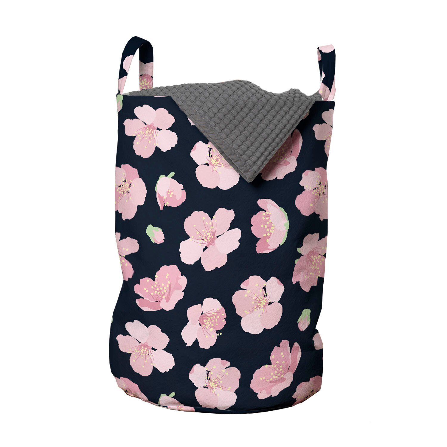 Abakuhaus Wäschesäckchen Wäschekorb mit Griffen Kordelzugverschluss für Waschsalons, Blume Doodle von Sakura Flora
