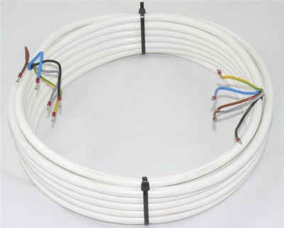 maxgo® Herd-Anschlussleitung Weiß H05VV-F 5G1,5 5x1,5 Ceranfeld 12,5m Elektro-Kabel, (1250 cm)
