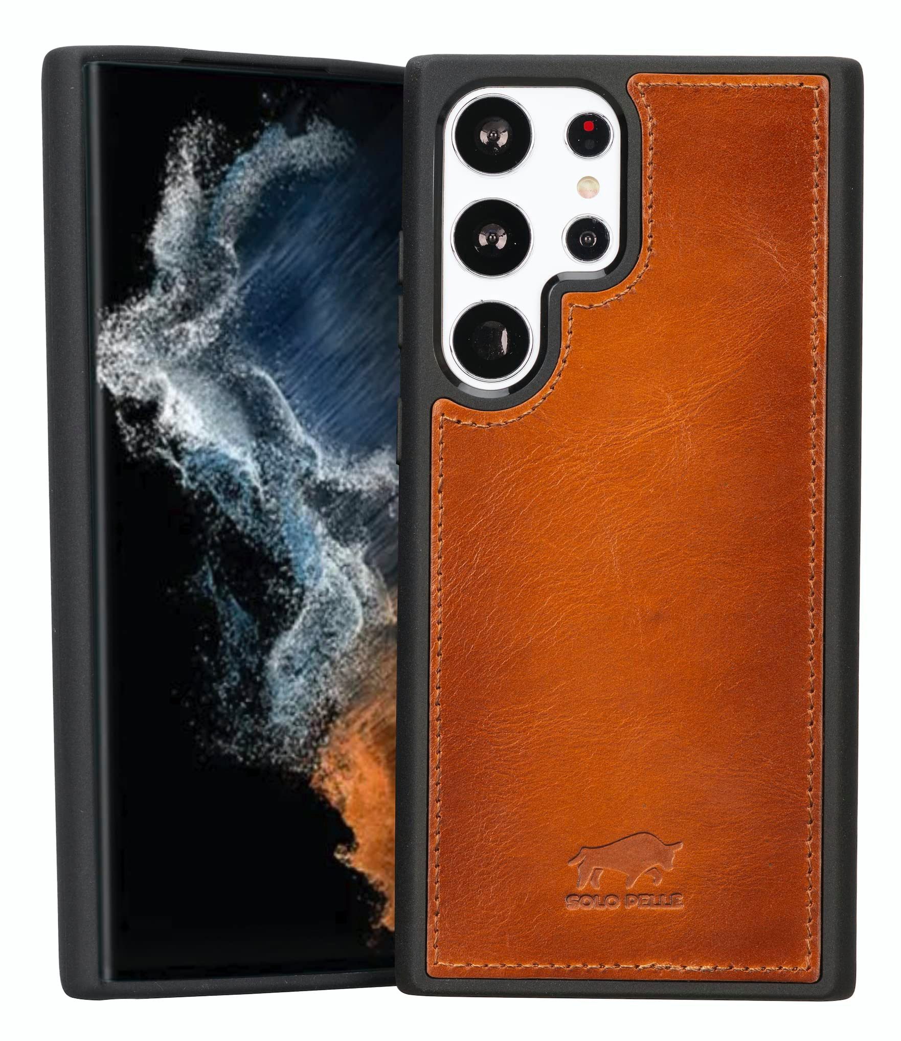 Solo Pelle Smartphonetasche Lederhülle für Samsung Galaxy S23 Ultra Echtleder, Model: Stanford