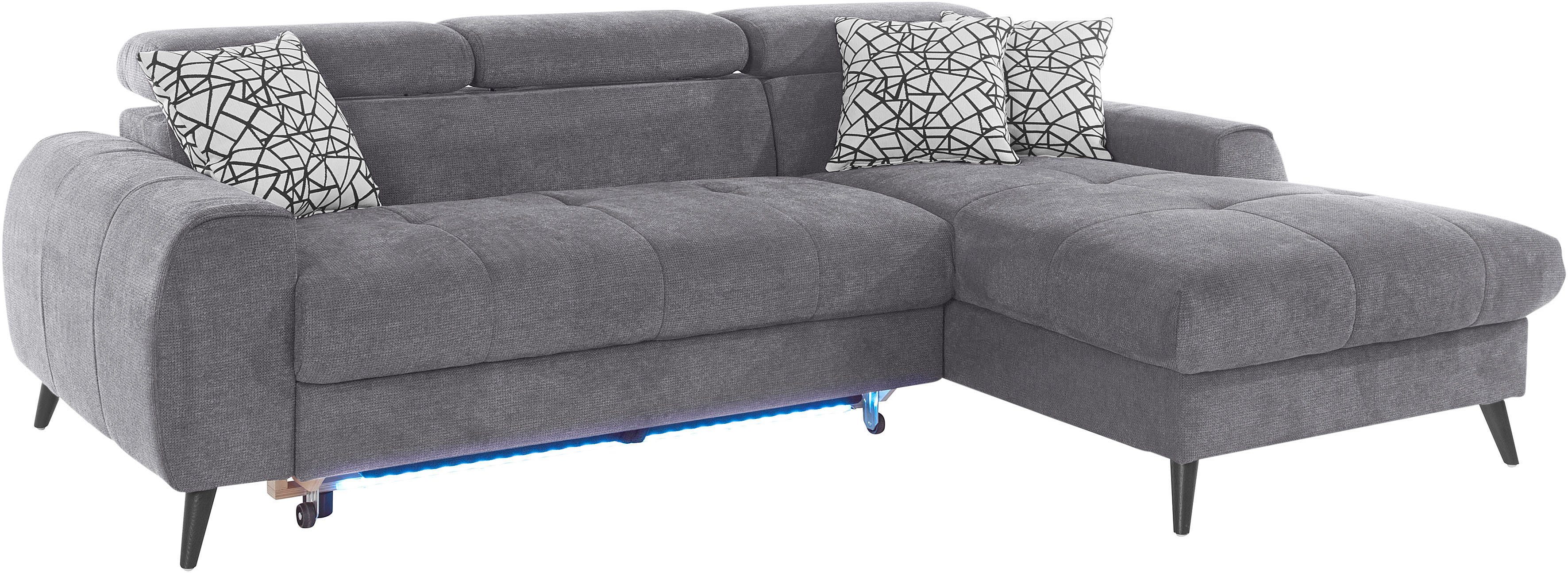 COTTA Ecksofa "Mia L-Form mit 3 Zierkissen", wahlweise mit Bettfunktion, Be günstig online kaufen