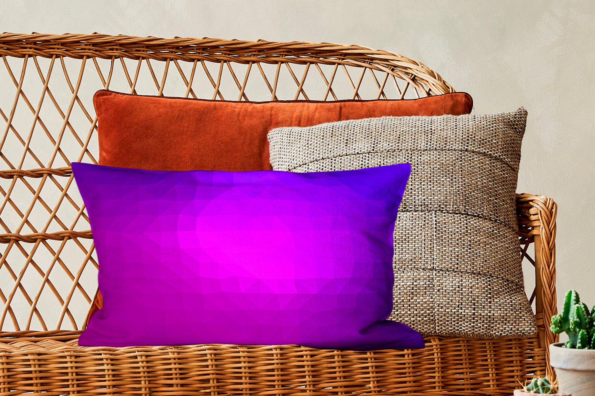 MuchoWow Dekokissen Dekoration, Hintergrund, als Zierkissen, Wohzimmer Dekokissen mit Violette Schlafzimmer Füllung, Geometrie