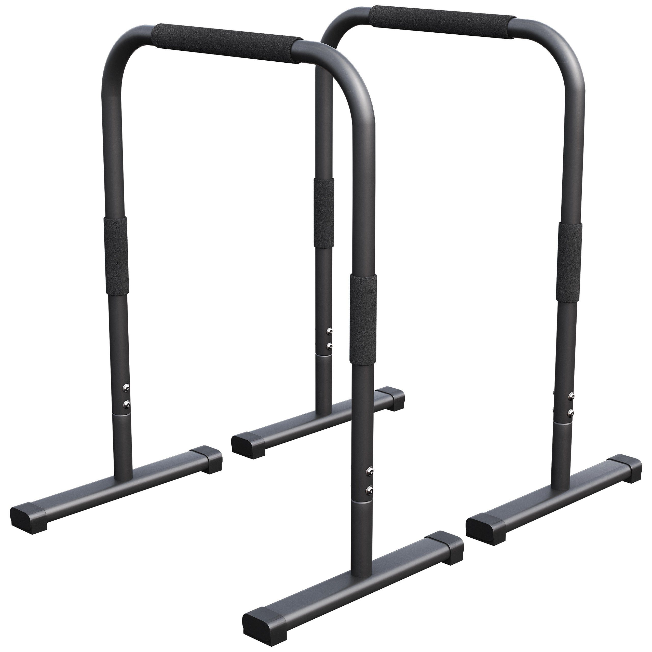 GORILLA SPORTS Klimmzugstange Push Up Stand Dip Barren Schwarz/Rot/Blau (2-tlg)