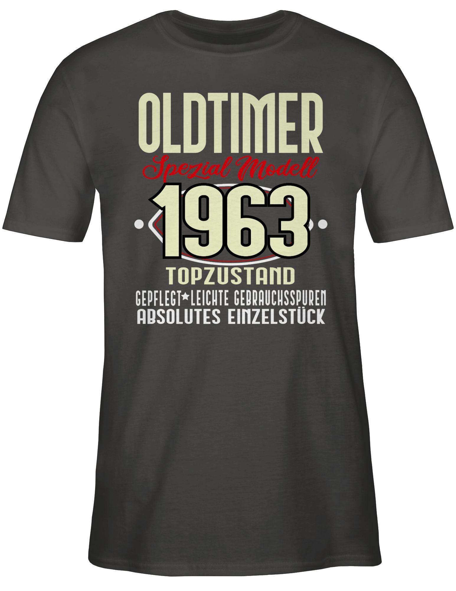 60. Shirtracer T-Shirt Geburtstag Oldtimer Spezial 1963 Dunkelgrau Modell I 3 Sechzigster