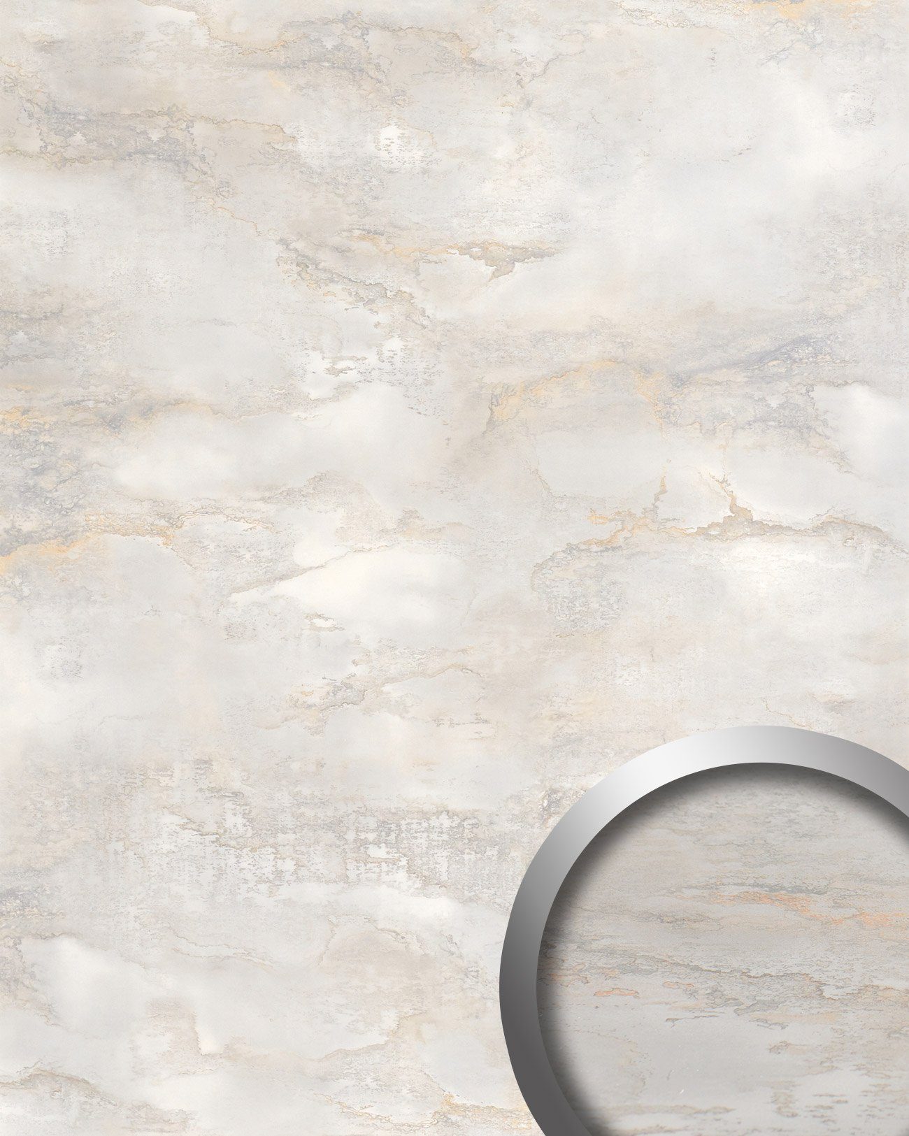 Wallface Dekorpaneele 23100-SA, BxL: 100x260 cm, 2.6 qm, (Dekorpaneel, 1-tlg., Wandverkleidung in Marmor-Optik) selbstklebend, weiß, beige, creme-weiß, glatt