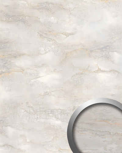 Wallface Dekorpaneele 23100-SA-AR, BxL: 100x260 cm, 2.6 qm, (Dekorpaneel, 1-tlg., Wandverkleidung in Marmor-Optik) selbstklebend, weiß, beige, creme-weiß, glatt