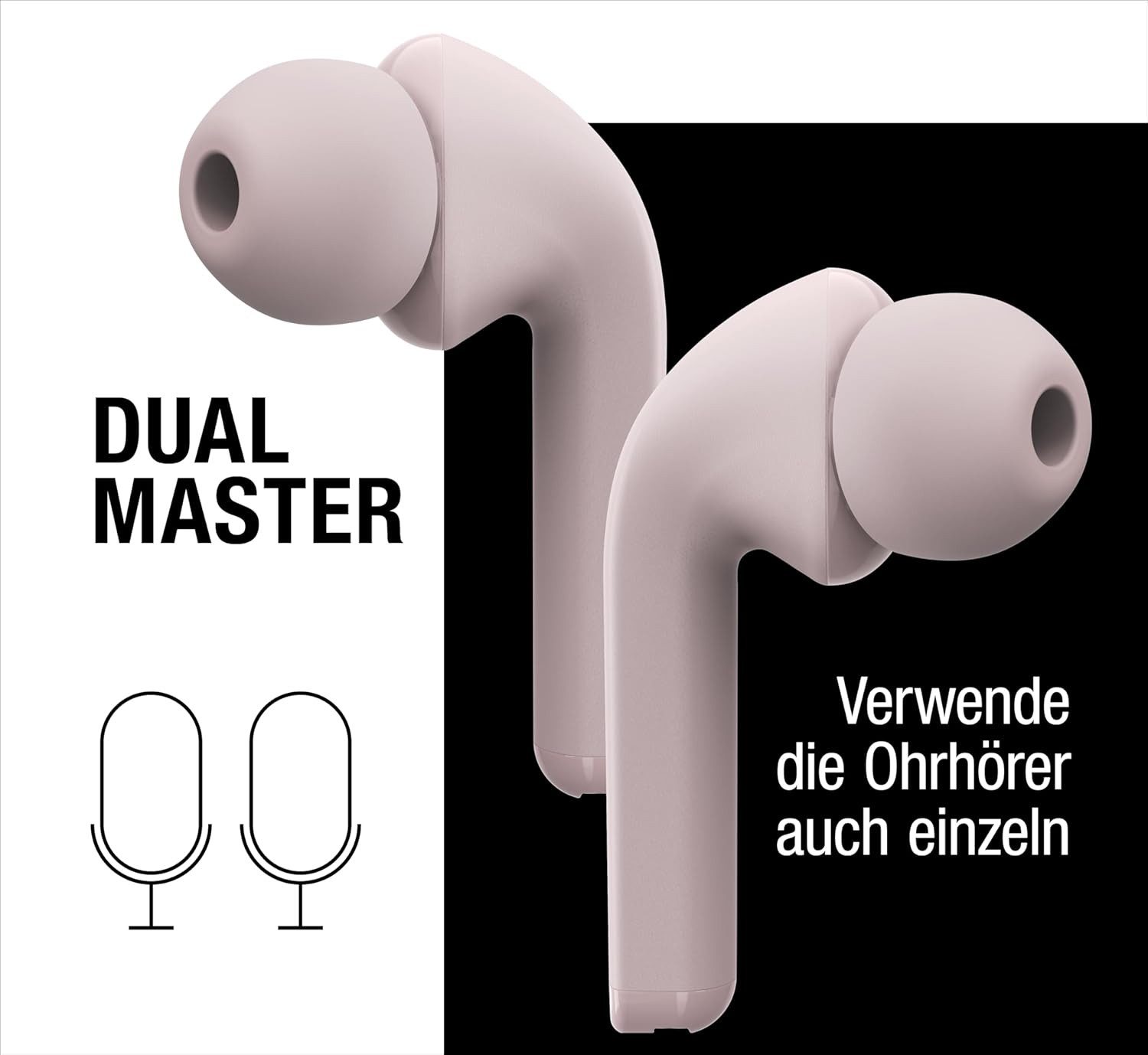 Fresh 'n Rebel True Wireless Kopfhörer mit Touch Steuerung & Mikrofon In-Ear-Kopfhörer (Diese True Wireless Kopfhörer bieten kraftvollen Sound mit klaren Höhen und tiefen Bässen für jeden Musikstil im Alltag., Bluetooth Headset mit 30h Akku, Sprachassistent und klarem Sound)
