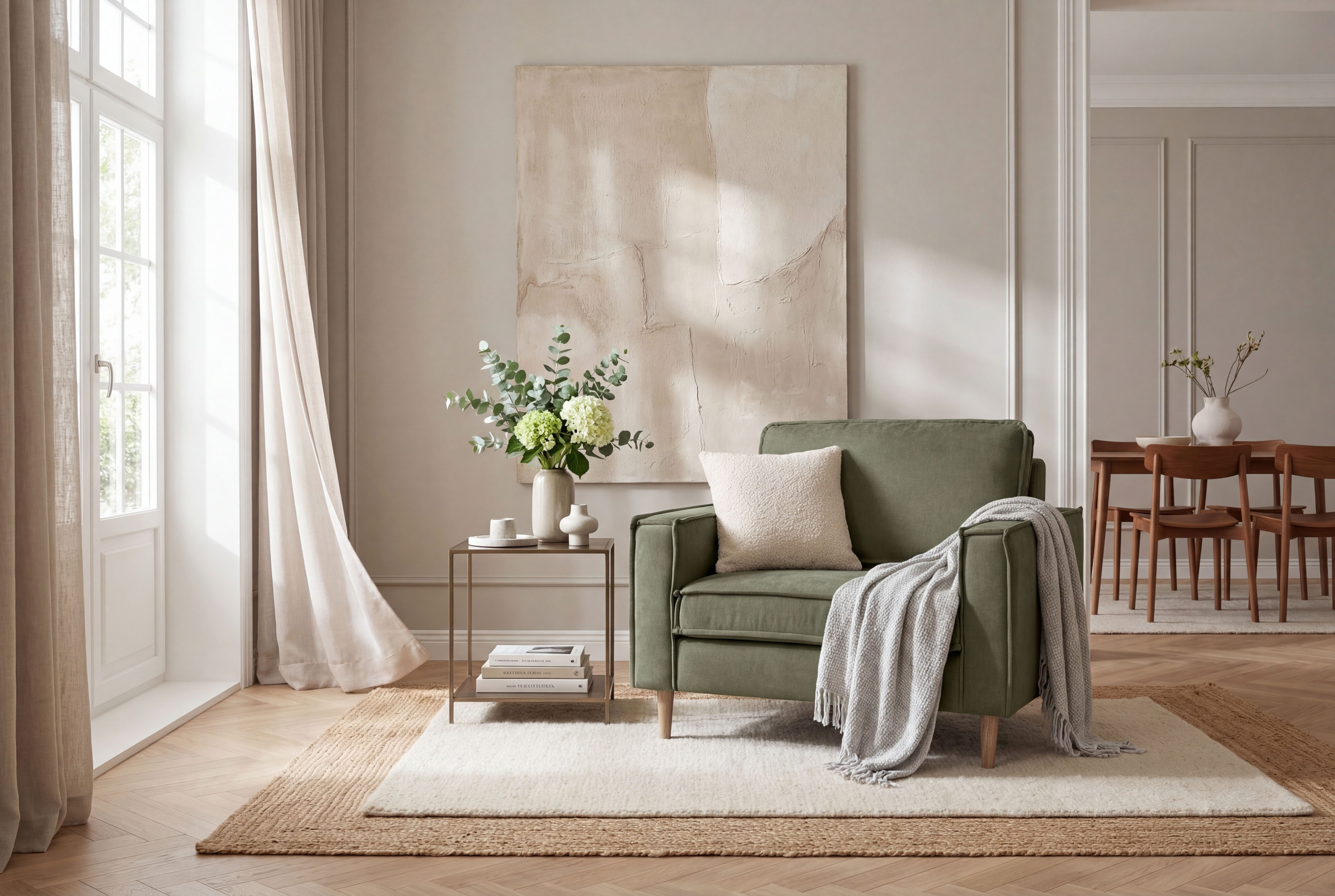 Home affaire Loveseat Pinto Skandi 105 cm, Chenille, Struktur, mit Keder, Massivholzfüße Eiche geräuchert