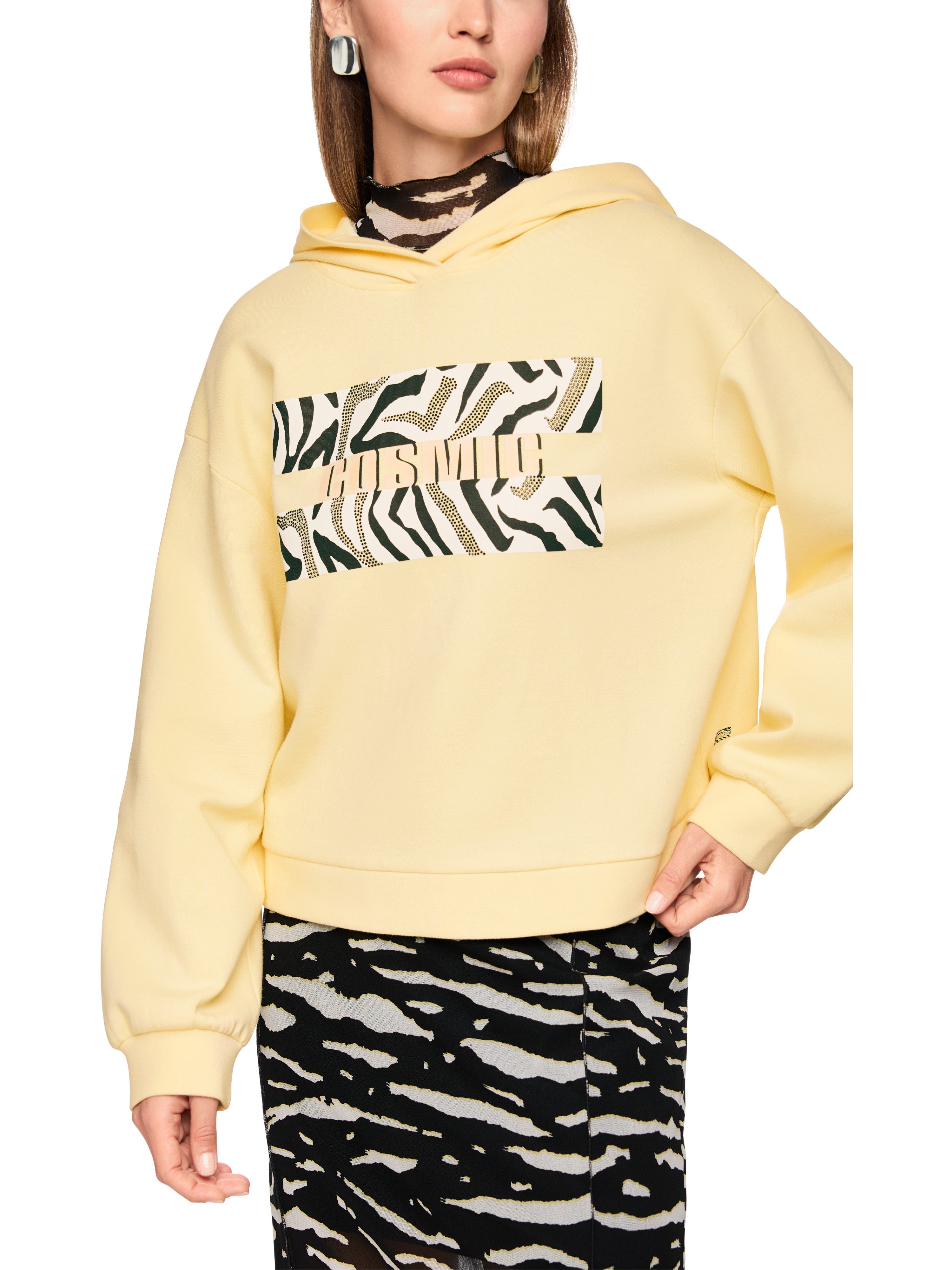 Marc Cain Hoodie Tiger Mania Premium Damenmode mit Animal Print, Strass-App günstig online kaufen