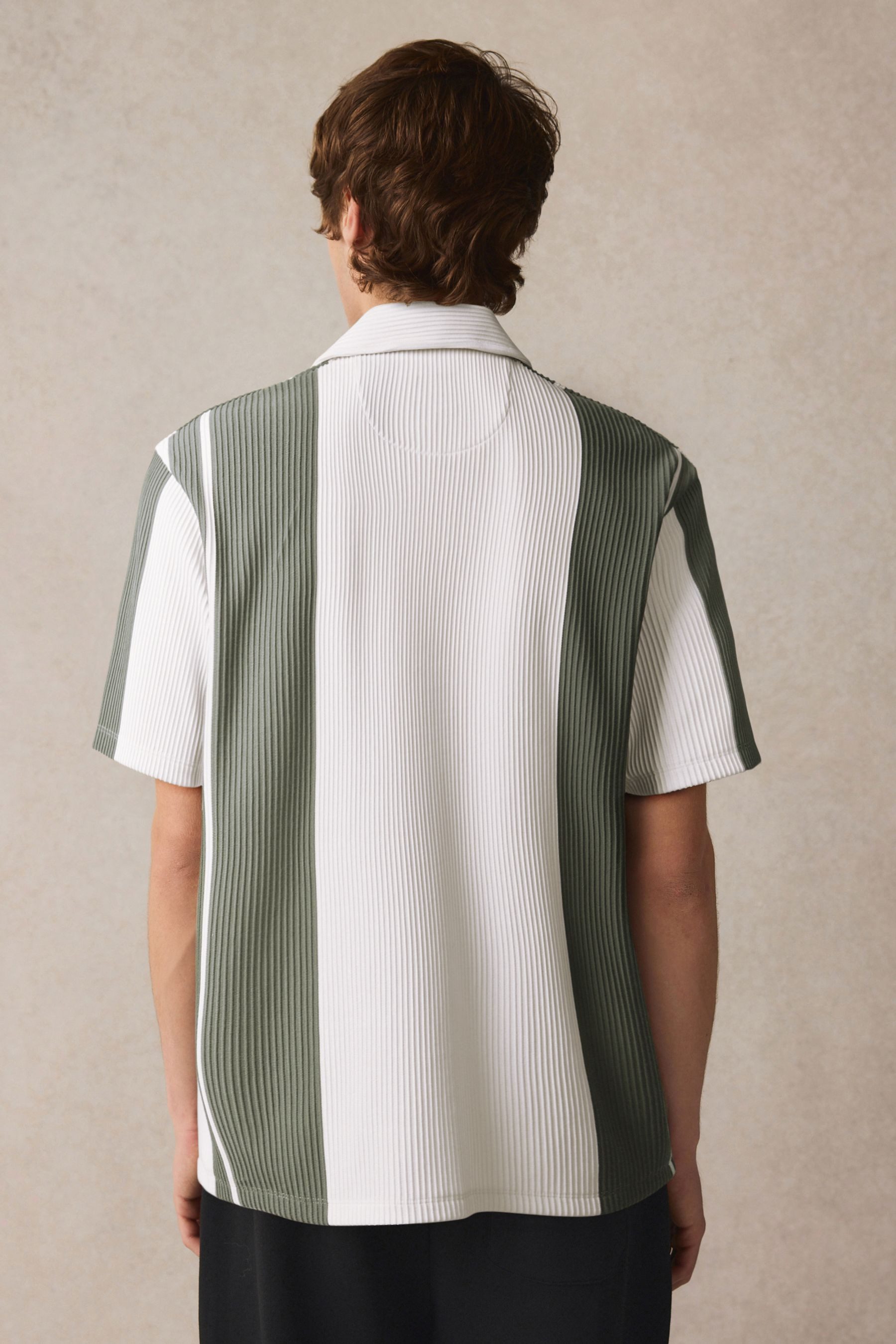 Next Kurzarmhemd Texturiertes Jersey-Hemd mit Streifen günstig online kaufen