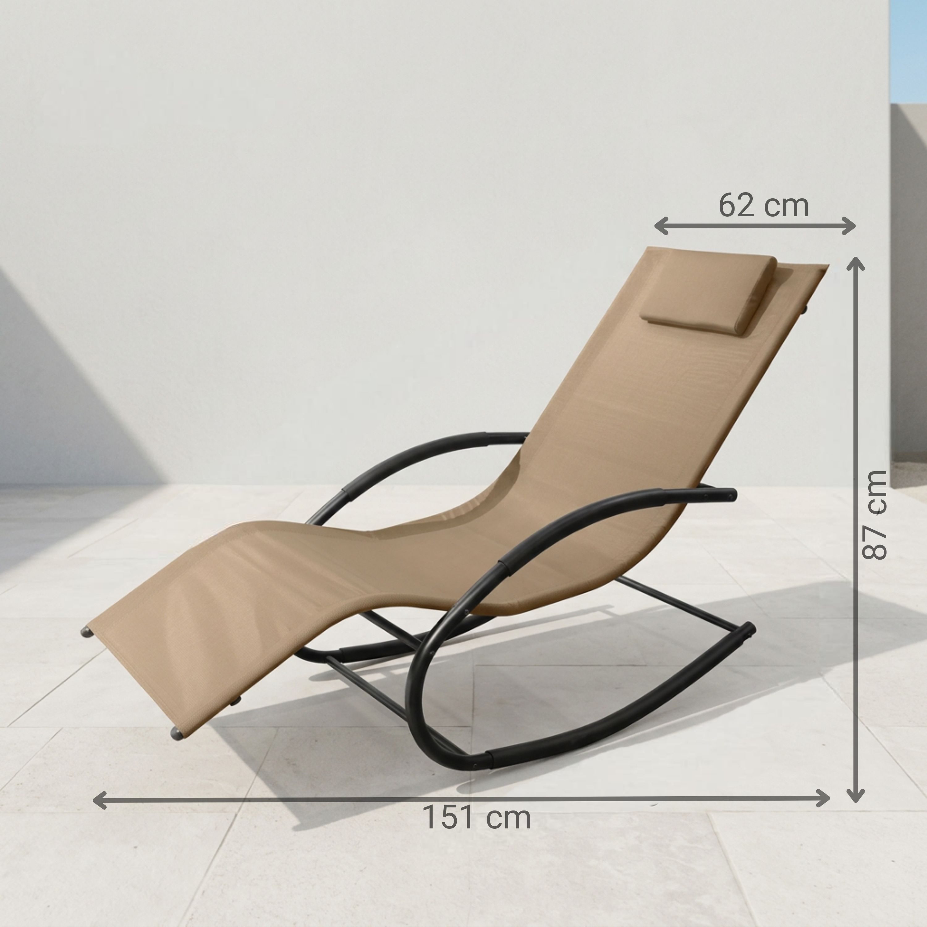 NovaTerra Gartenlounge-Set Premium Sun Lounger verschiedene Farben, Terrasse und Outdoor, Wetterfeste und rostbeständige Liege mit pulverbeschichtetem Gestell