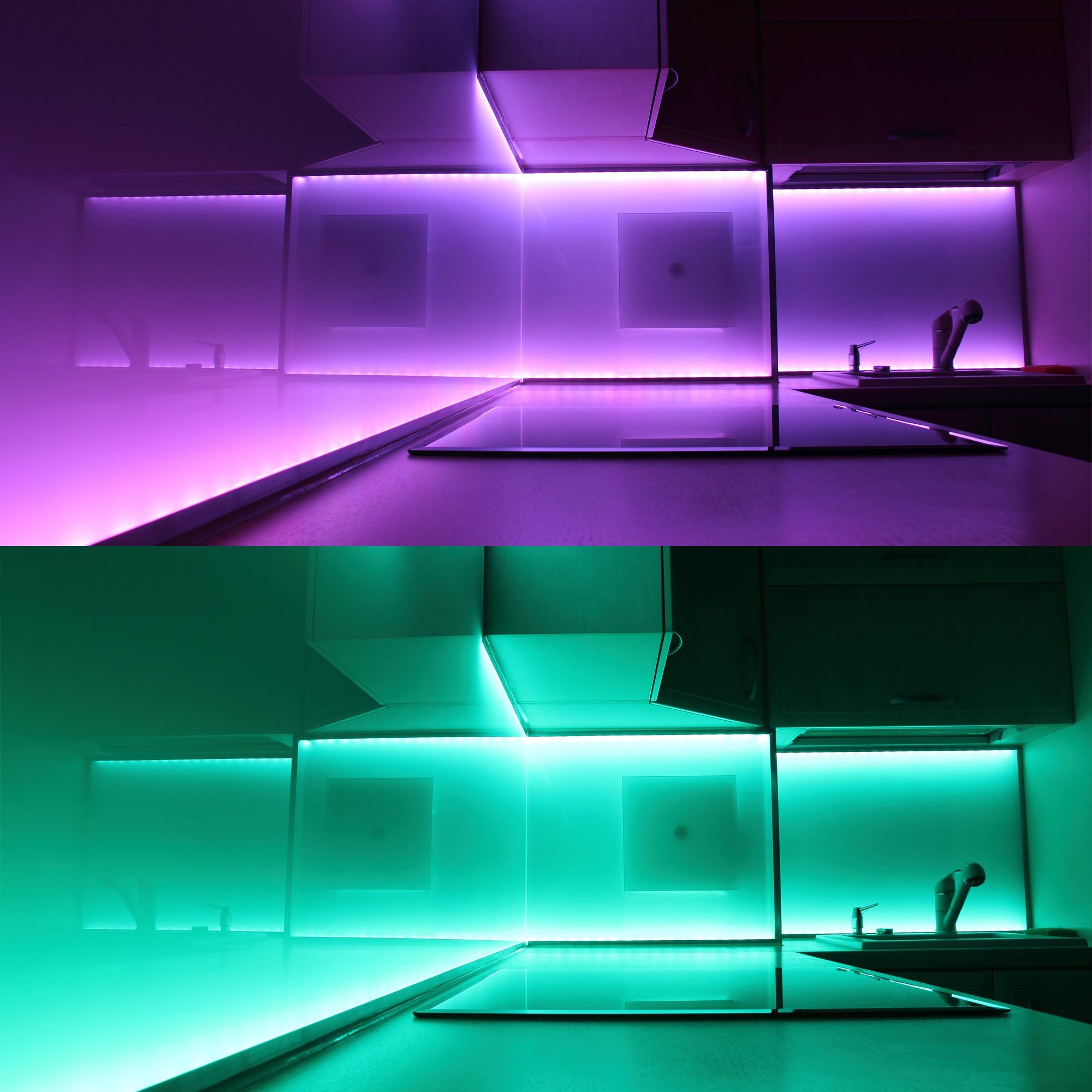 B.K.Licht LED inkl. Farbwechsel, IP44 5 Selbstklebend, mit LED-Band Dimmbar, Kürzbar, Strip, LED Silikonbeschichtung, Stripe meter, BK_LS1078 150-flammig, Fernbedienung