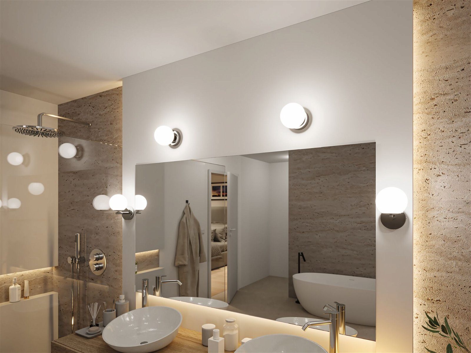 LED Deckenleuchte Bathroom fest Paulmann 5W Selection Satin/Chrom 3000K LED Warmweiß integriert, Gove IP44 Glas/Metall,