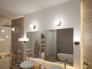 Paulmann LED Wandleuchte Selection Bathroom Gove IP44 5W 3000K Satin, Glas/Metall, LED fest integriert, Warmweiß