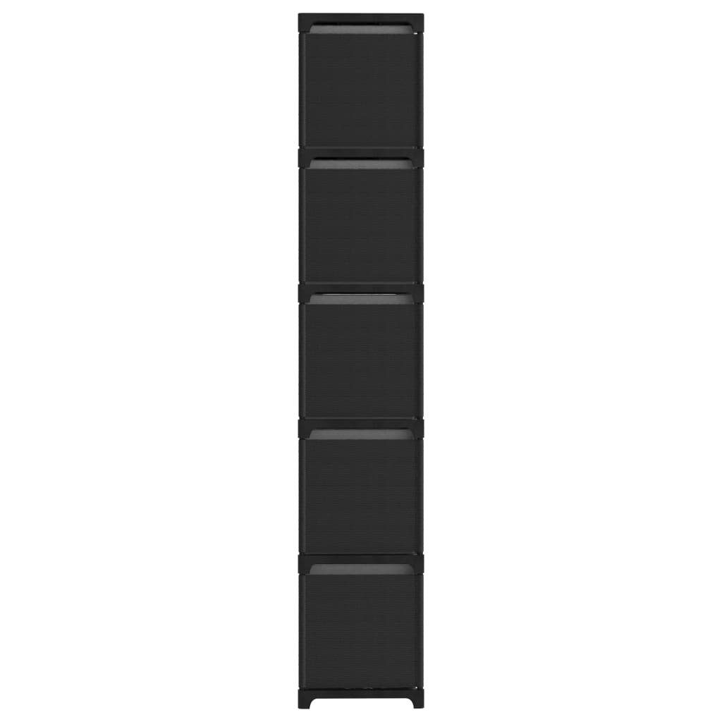 cm furnicato 103x30x175,5 mit Bücherregal Fächer 15 Boxen Würfel-Regal Schwarz Stoff