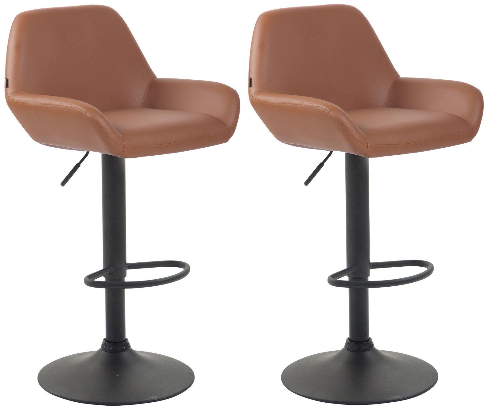 Barhocker 2er Set Barhocker Braga Kunstleder schwarz