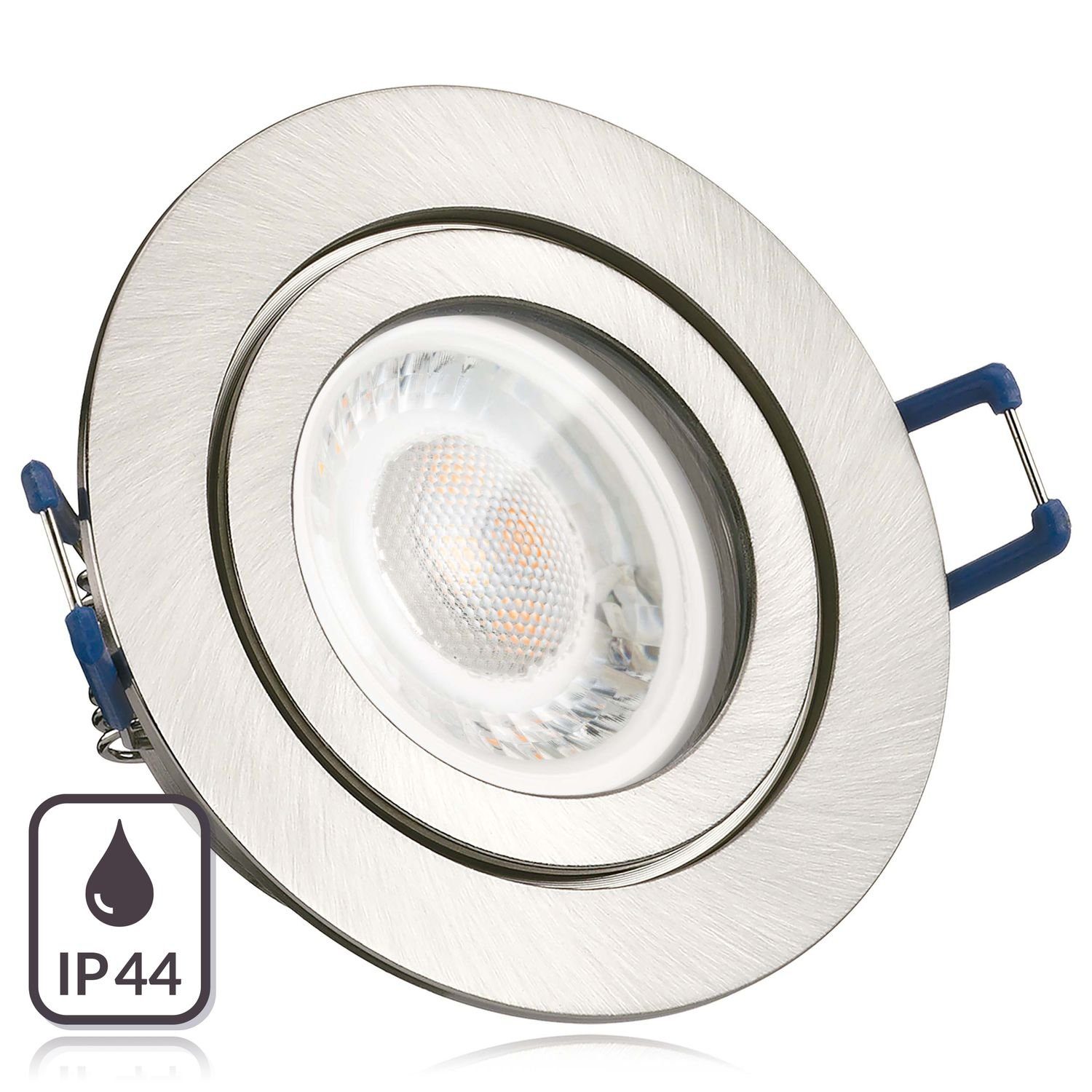 / Einbaustrahler gebürste extra LED Set LEDANDO in Einbaustrahler LED flach IP44 edelstahl silber
