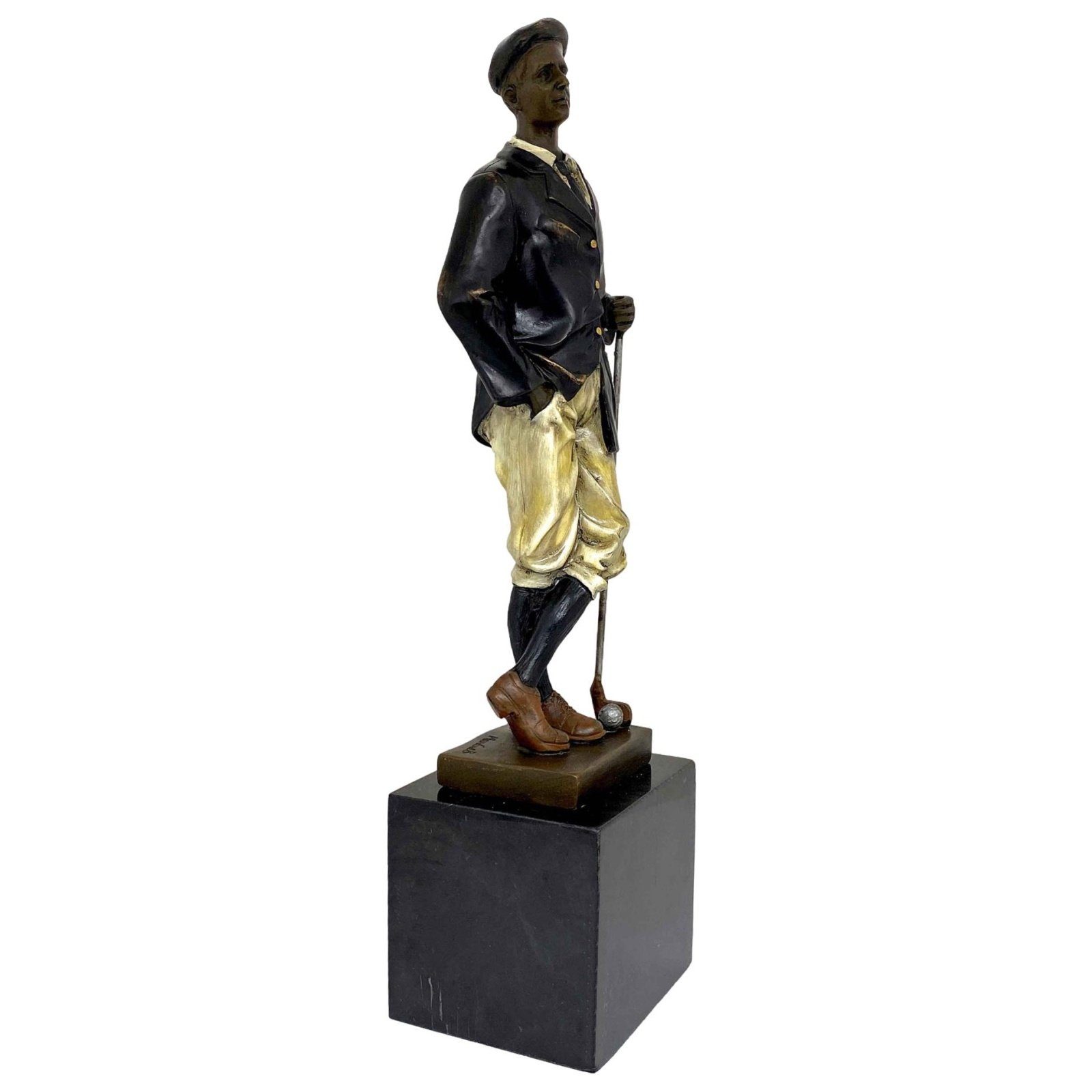 Aubaho Skulptur Bronzeskulptur Golf Figur Statue Golfer Antik-Stil Bronze 32c Pokal im