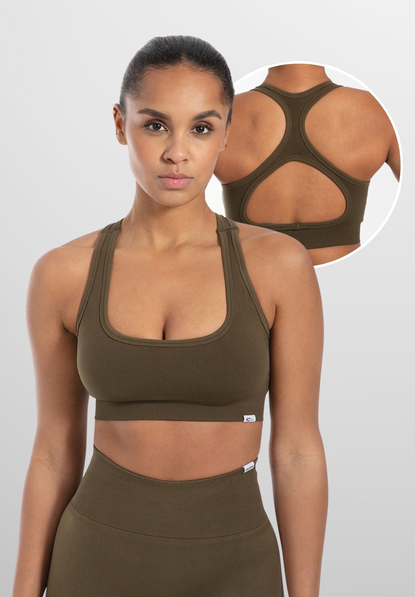 Sport-BH Louisa, Blickdicht Rutschfestes Sport Bra, Gerippter Stoff Crop Top