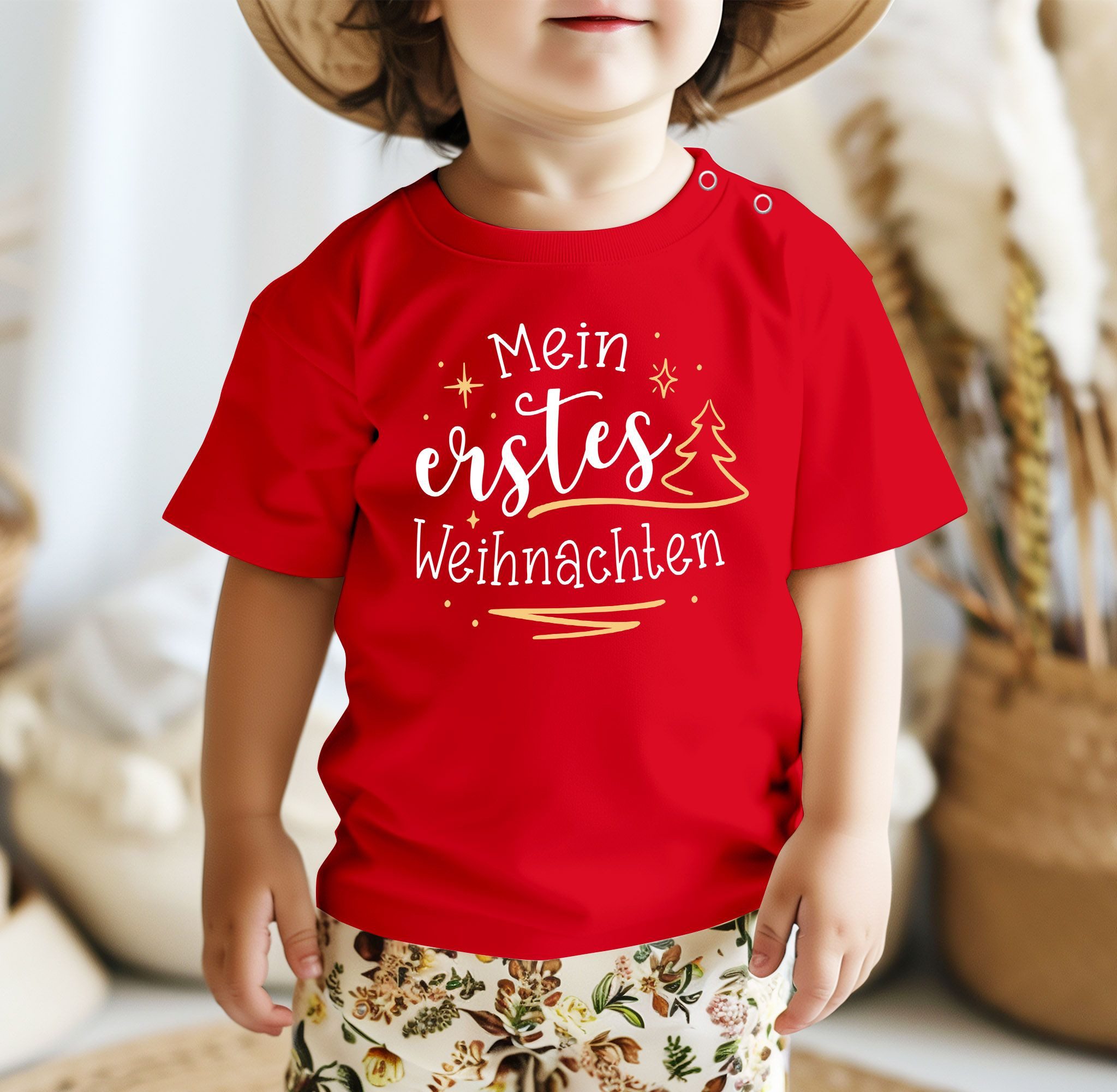 SpecialMe Print-Shirt Baby Shirt kurzarm Spruch Mein erstes Weihnachten Babyshirt