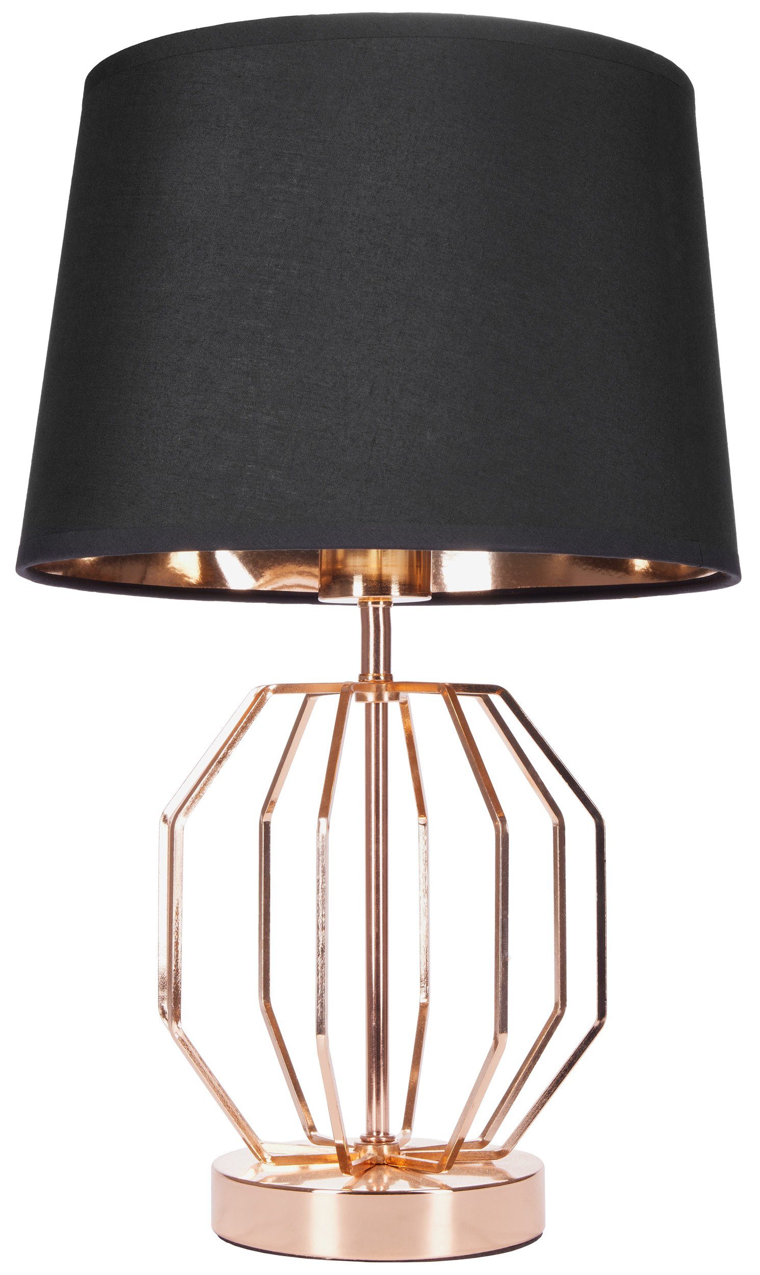 BRUBAKER Nachttischlampe Vintage Tischlampe Gold Gitter Muster, ohne Leucht günstig online kaufen