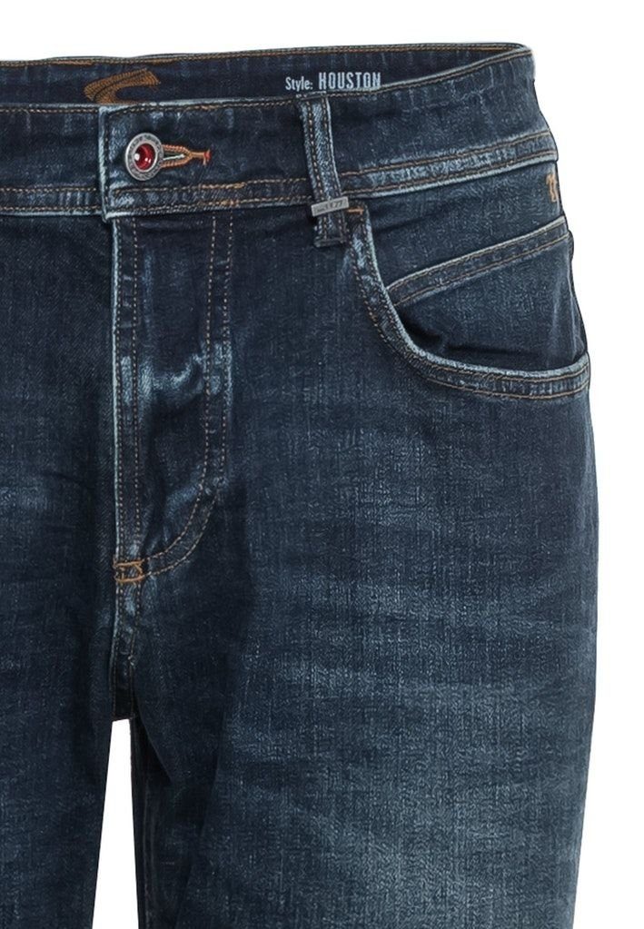 camel active 5-Pocket-Jeans Regular aus mit Stickerei Fit Jeans Baumwolle Logo