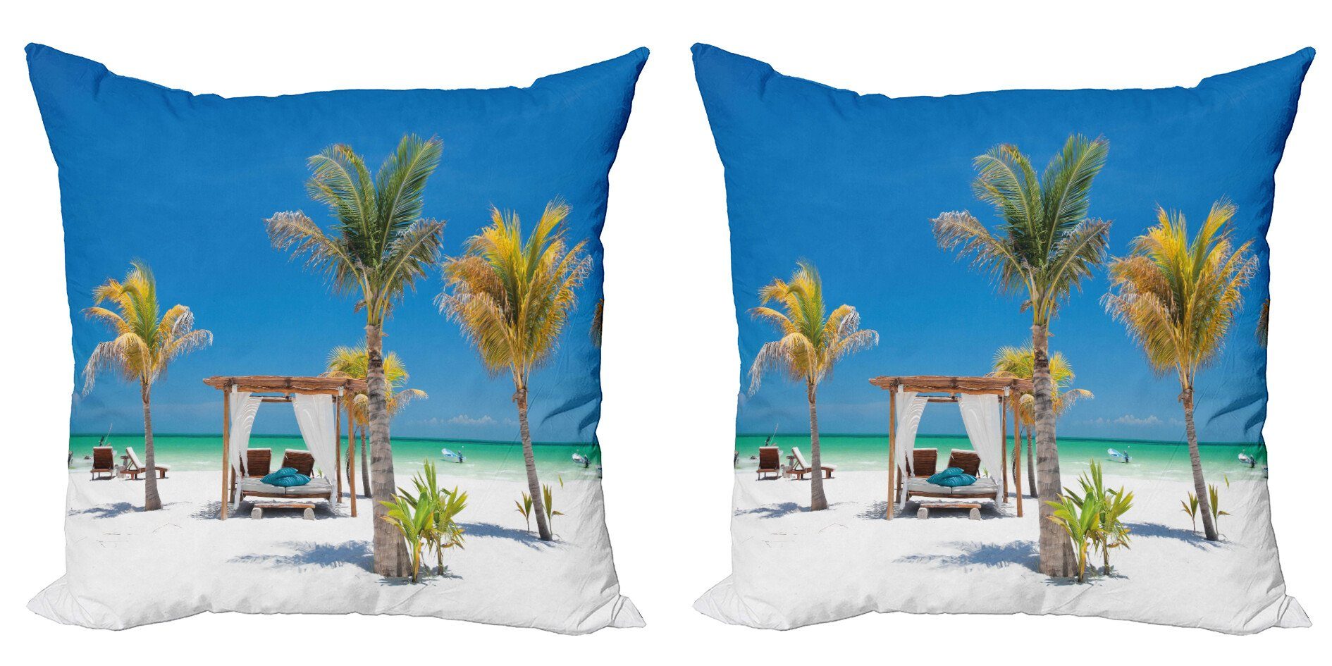 Kissenbezüge Modern Accent Doppelseitiger Digitaldruck, Abakuhaus (2 Stück), Strand Ozean-Küstenlinie Ferien