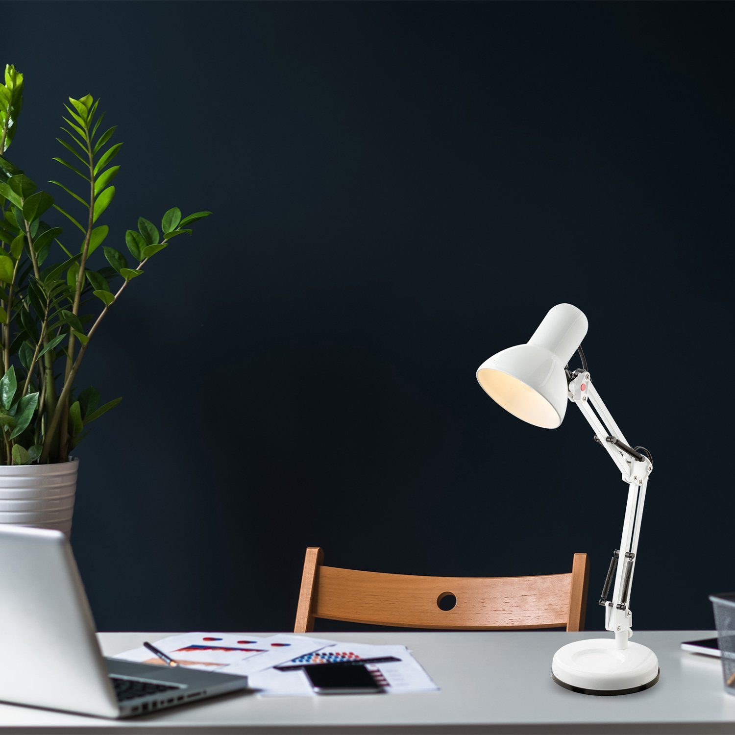 GLOBO LIGHTING Tischleuchte Tischlampe Tischleuchte Leselampe Schreibtischlampe Kinder weiß 24881