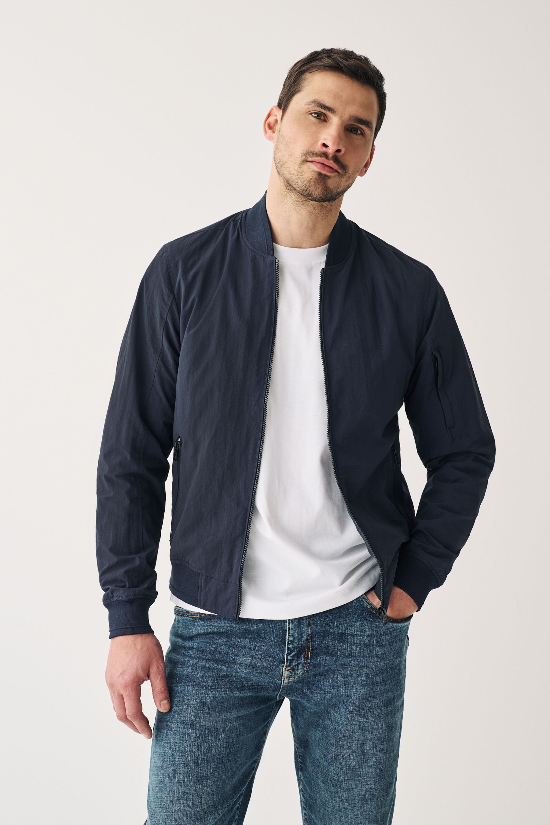 Next Blouson Wasserabweisende Blue mit Bomberjacke (1-St) Navy Struktur