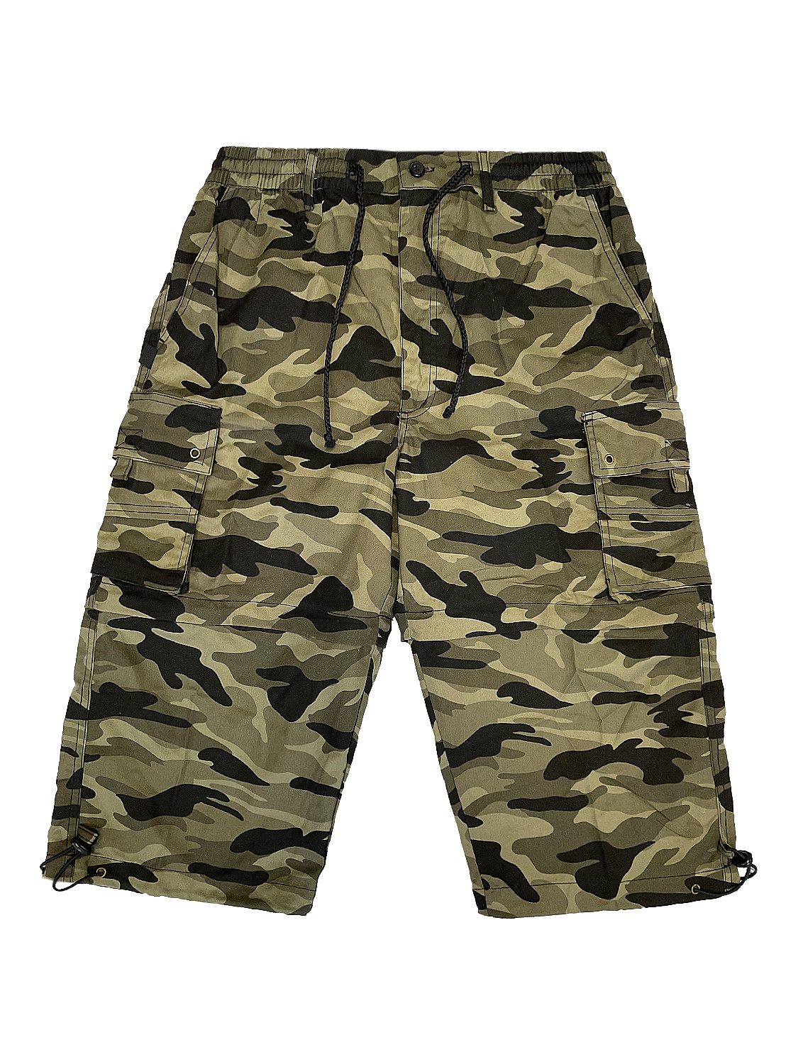 YSROMA Cargoshorts Legere Camo Bermuda mit Tunnelzug Zip Off Bermuda günstig online kaufen