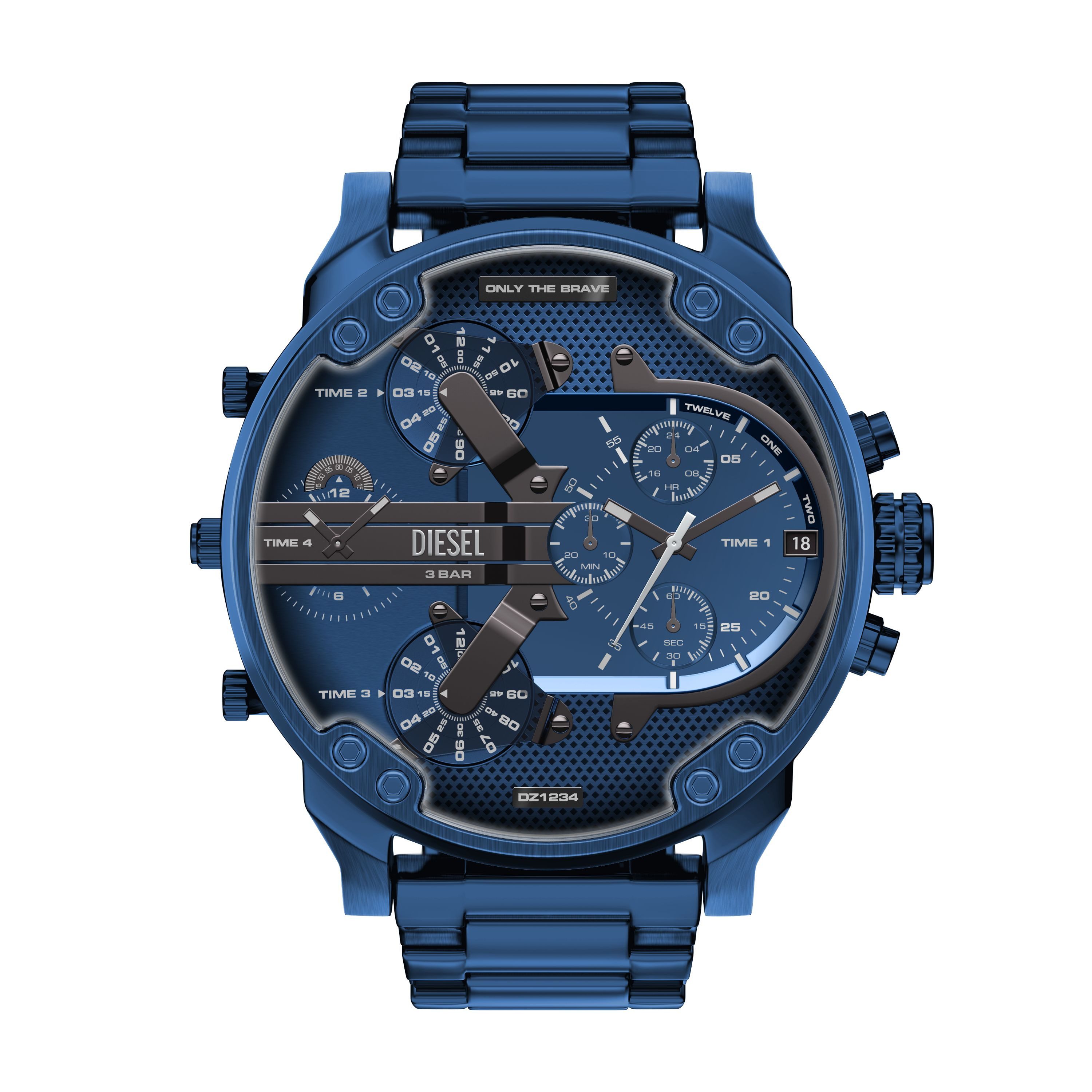 Diesel Chronograph MR. DADDY 2.0 DZ7496, Quarzuhr, Armbanduhr, Herrenuhr, Edelstahlarmband, analog, Tag
