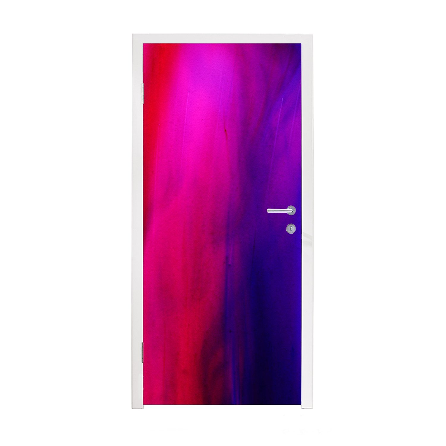 MuchoWow Türtapete Färben - Rosa - Lila - Abstrakt, Matt, bedruckt, (1 St), Fototapete für Tür, Türaufkleber, 75x205 cm