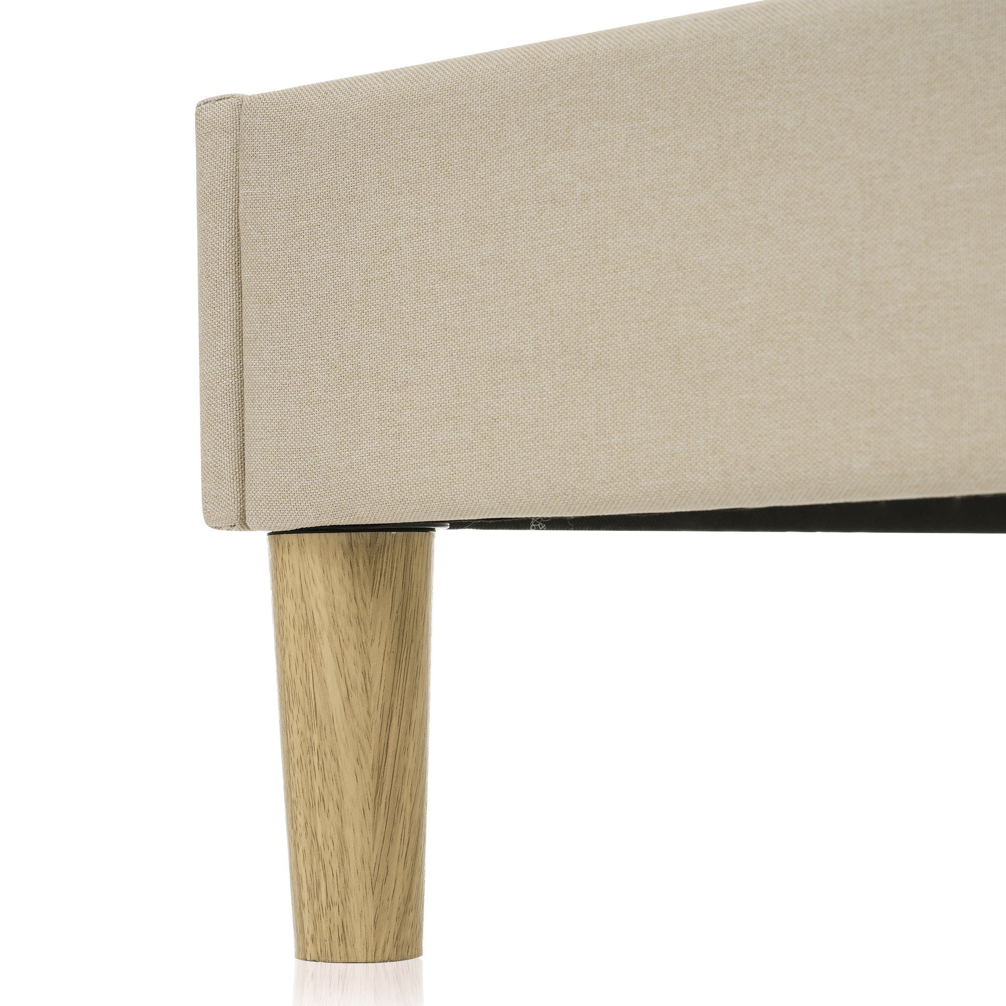 Polsterbett (LED Doppelbett), mit Lattenrost & Verstellbares Kopfteil in Puff-Form 140x200cm, Leinen