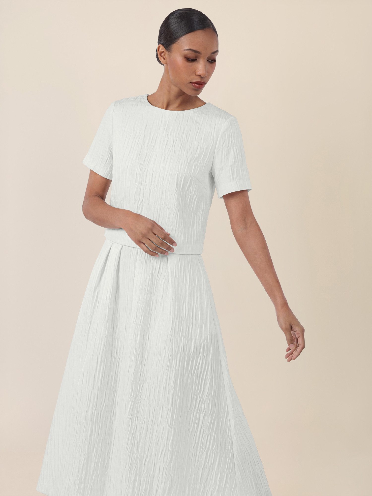 Apart Blusentop mit Struktur und Rundhalsausschnitt