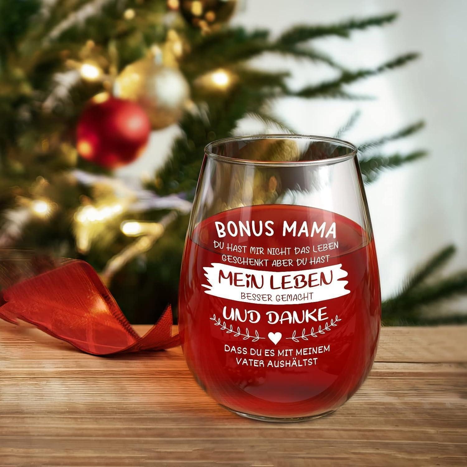 LuxusKollektion Gläser-Set Weihnachtsgeschenke Papa Mama: Rotweinglas und Bierglas Set 17oz