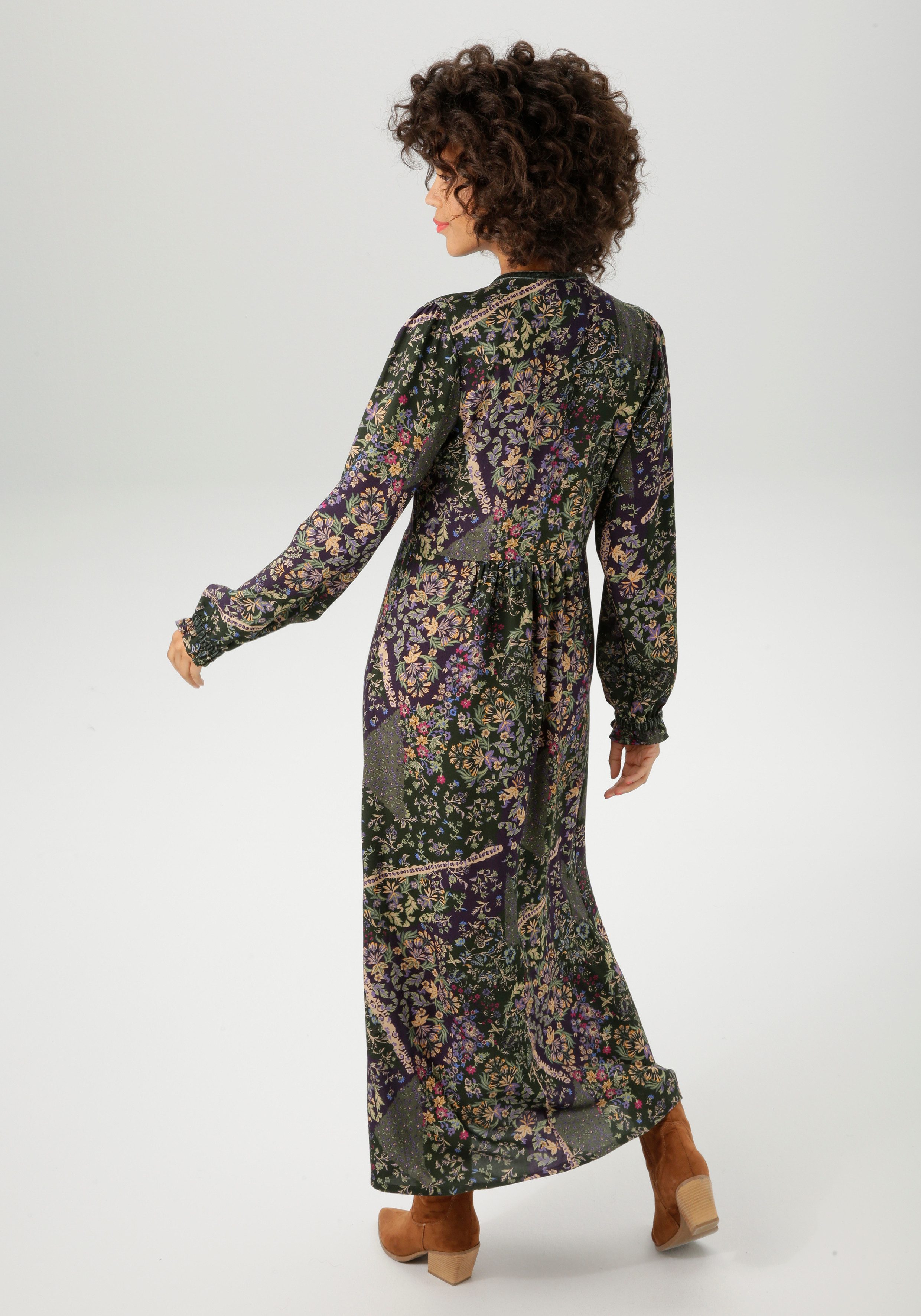 Aniston CASUAL Maxikleid mit fantasievollem Blumendruck- günstig online kaufen
