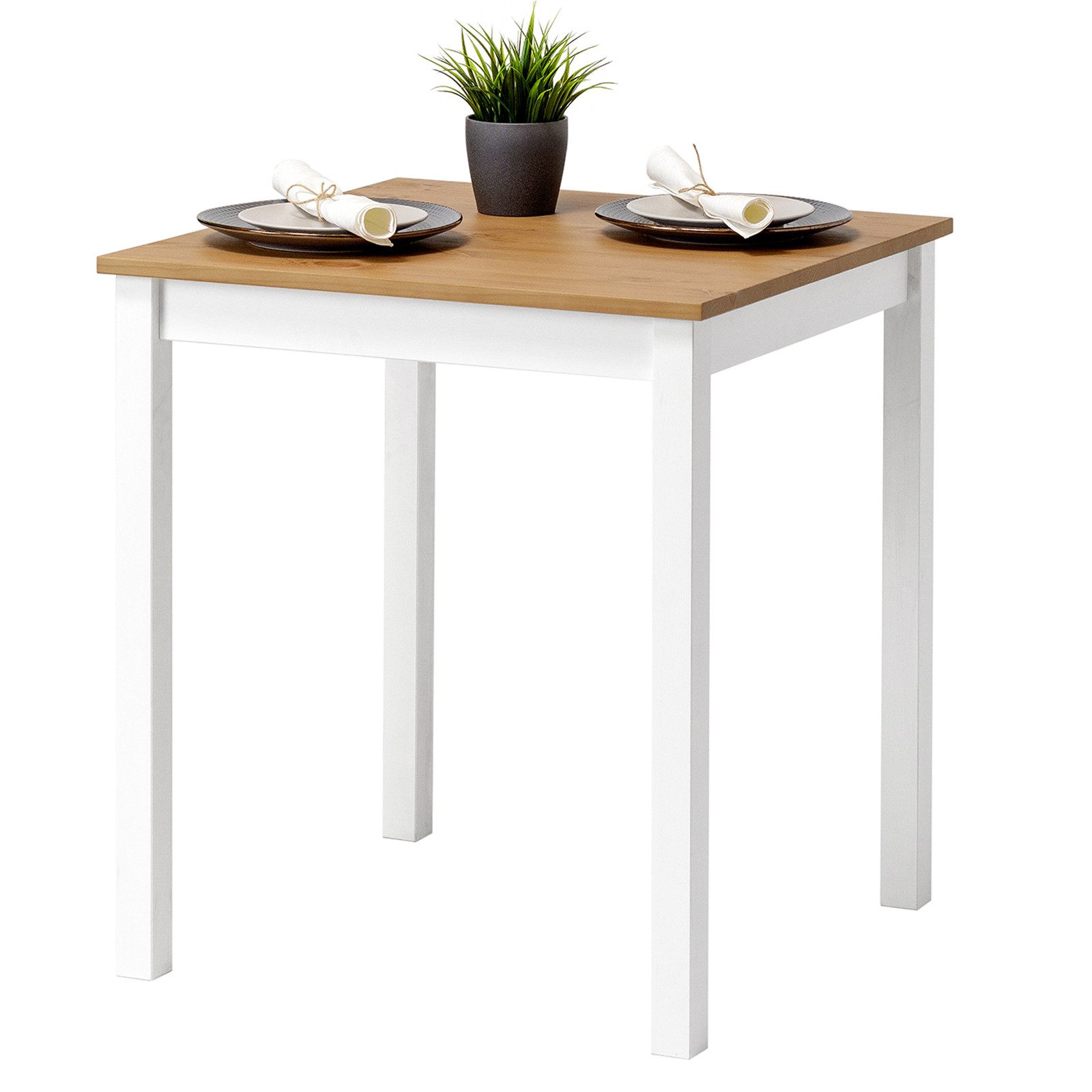 hagge home Esstisch, Küchentisch klein Kiefernholz massiv 68 x 68 x 75 cm W günstig online kaufen