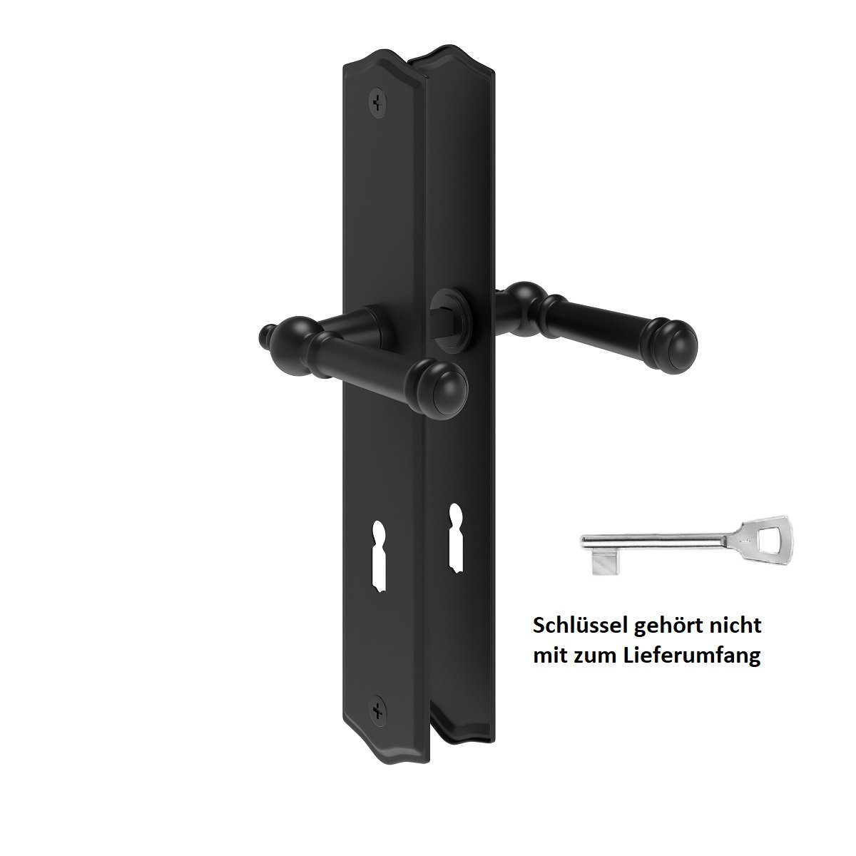 MS Beschläge Türbeschlag Langschildgarnitur Messing Türdrücker Schwarz matt