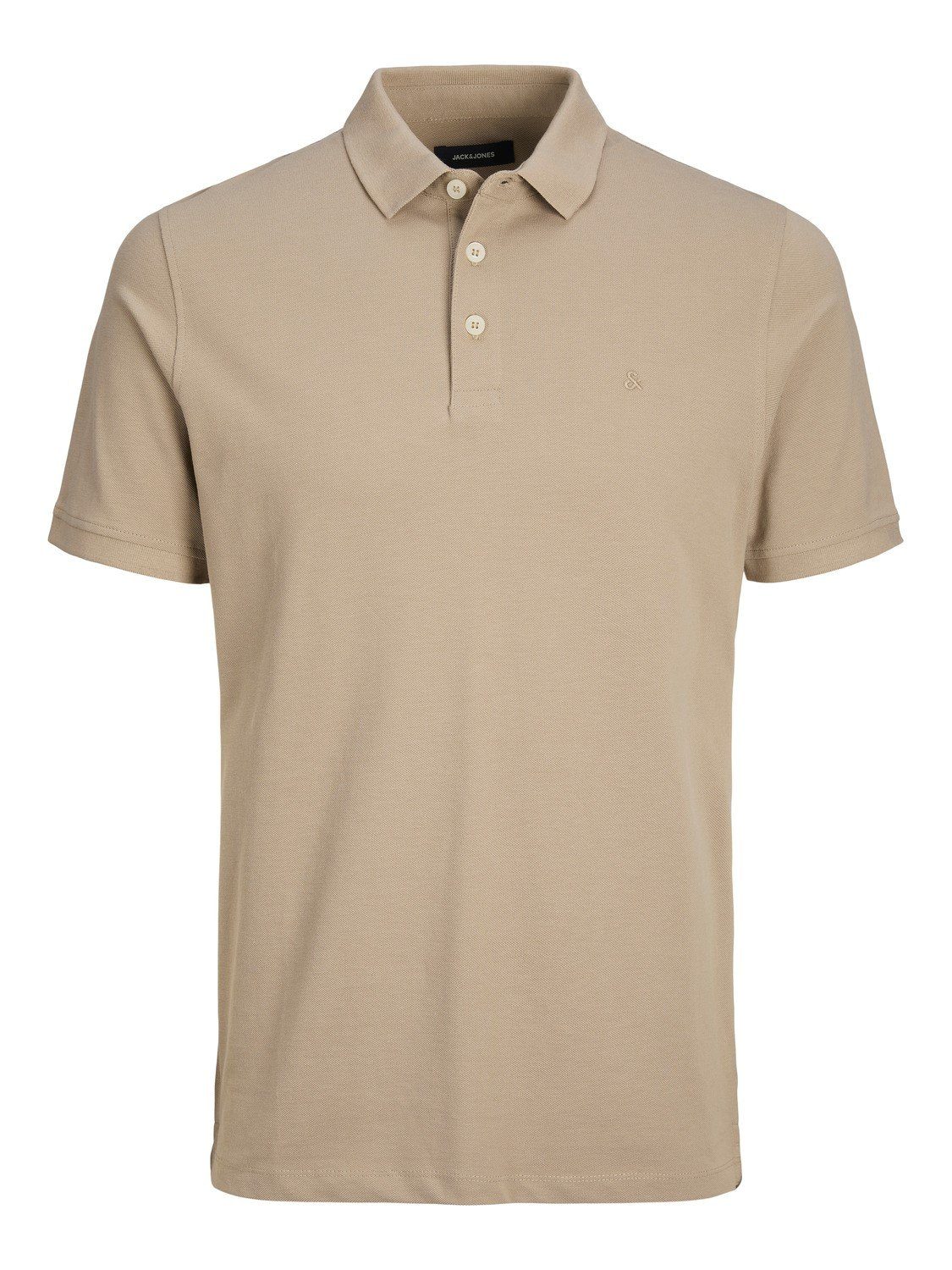 Jack & Jones Poloshirt Polo Shirt JJEPAULOS Sommer Hemd Kragen Pique Cotton (1-tlg) 3613 in Beige
