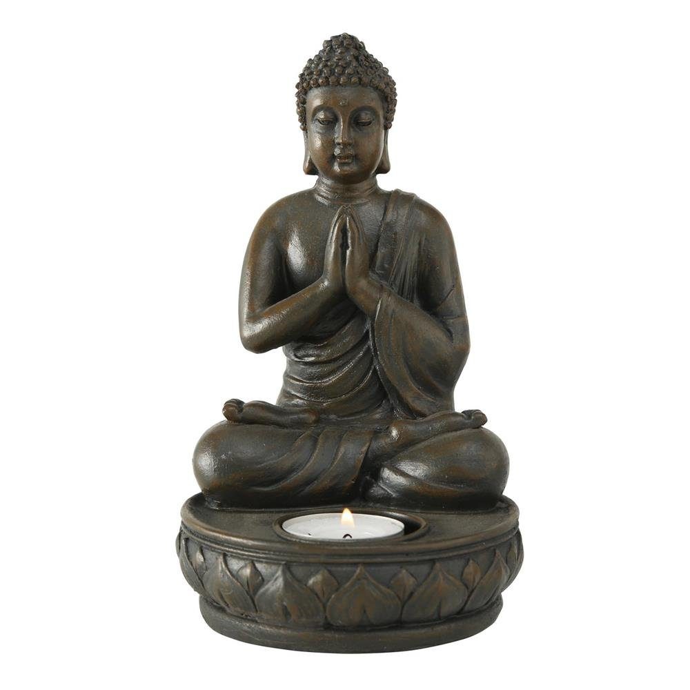 Buddha, Stück aus BOLTZE zufällige Braun, Variante 1 Teelichthalter Kunststoff,