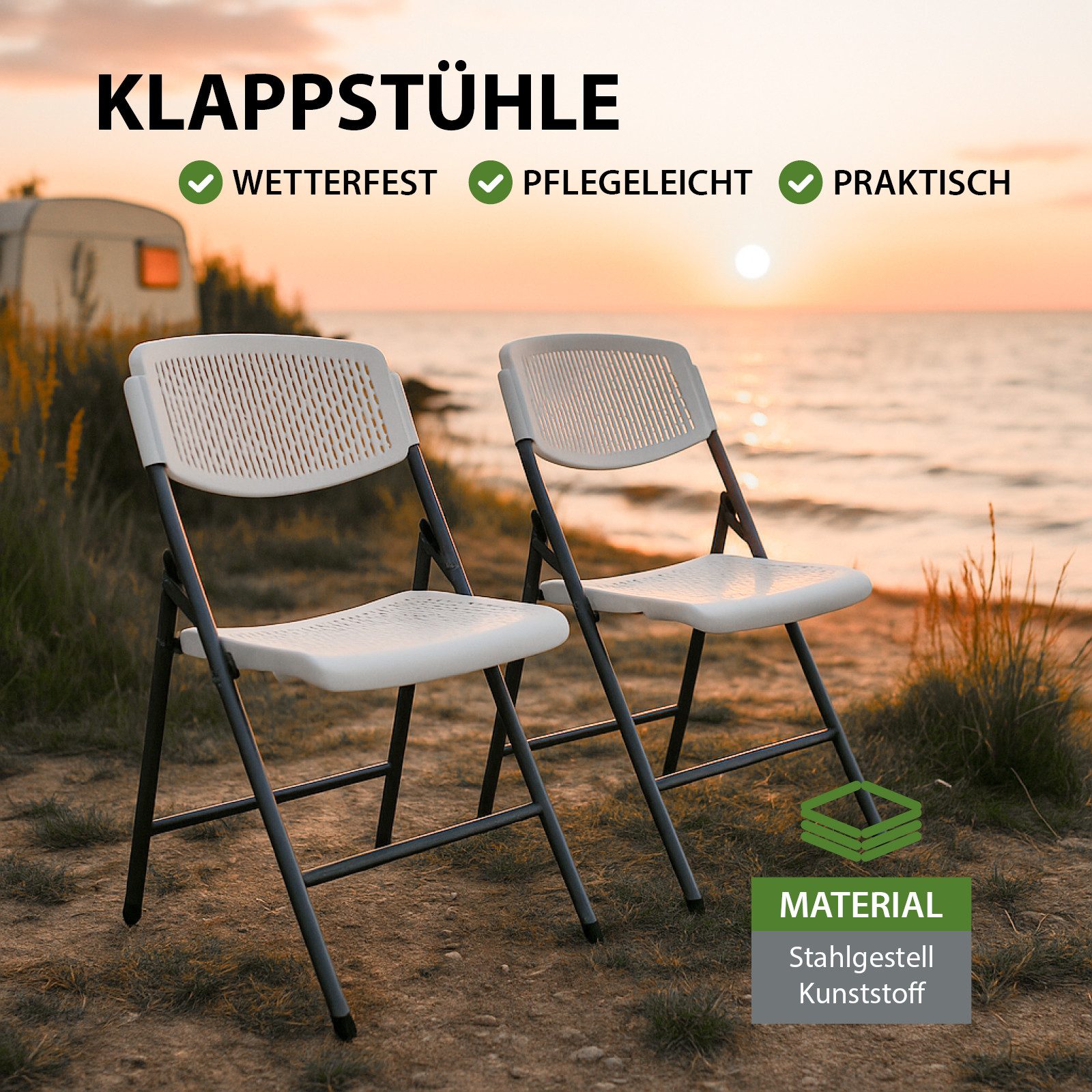 TRUTZHOLM Klappstuhl 2x Gartenstuhl Tragkraft 150 kg ergonomische Sitzform günstig online kaufen