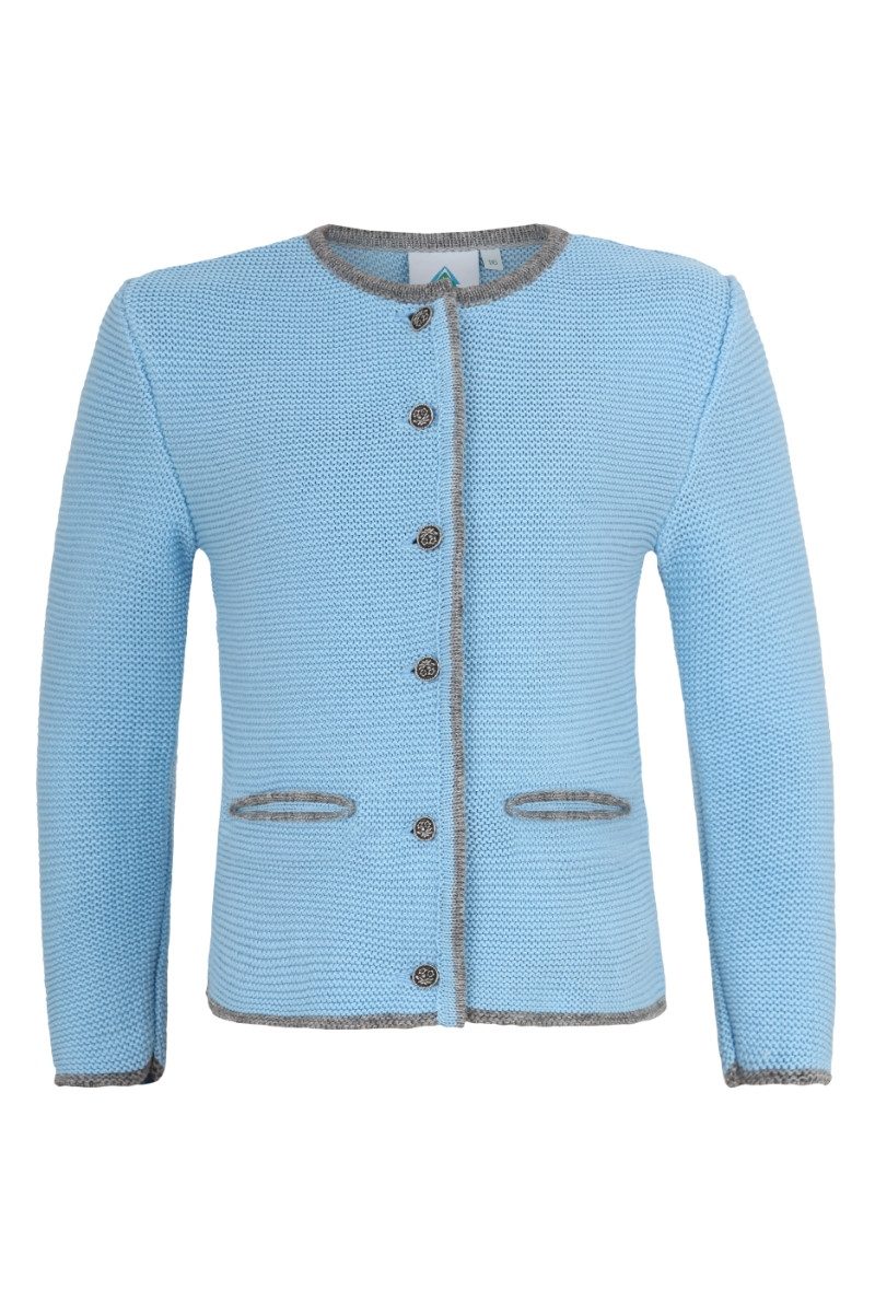 Isar-Trachten Trachtenjacke Strickjacke Kinder - TALESIA - hellblau