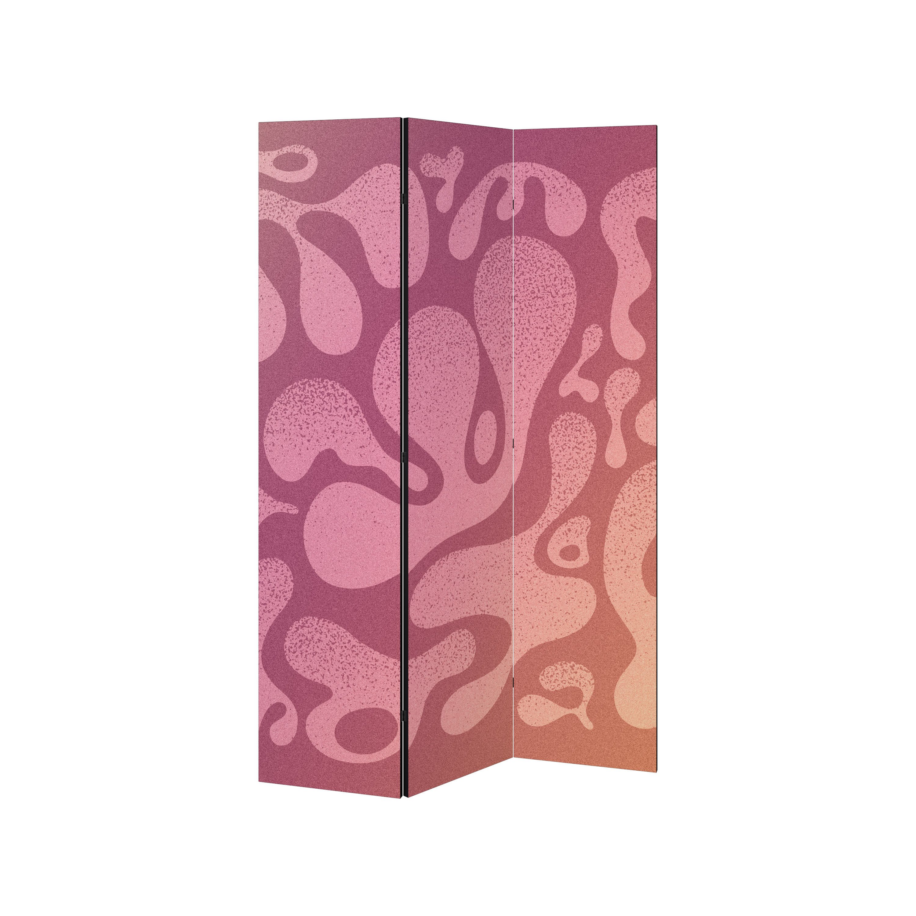 SPACEREBELS Paravent IRREGULAR PINK (1 St), Raumteiler mit 3 Paneelen, einseitig bedruckt, 114 x 168 cm