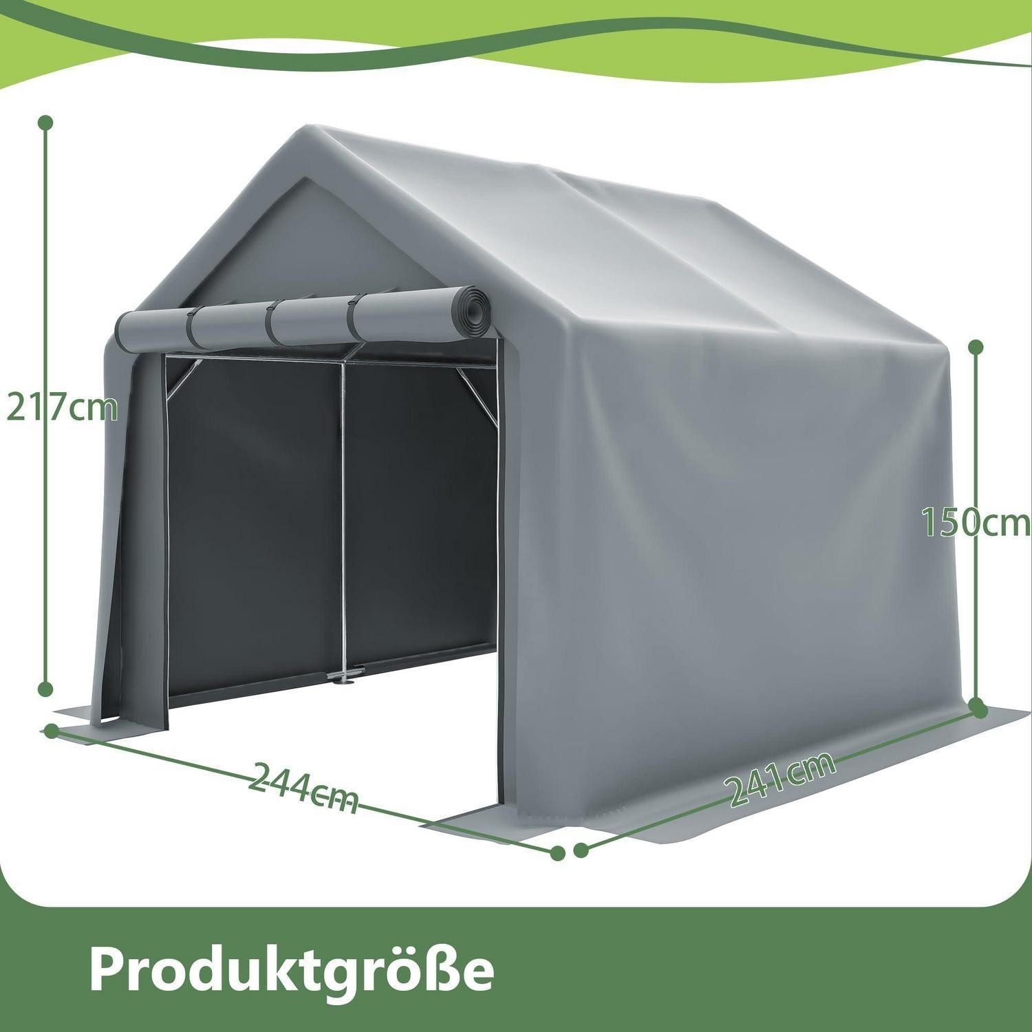 LuxusKollektion Foliengerätehaus Geräteschuppen XXL Fahrradgarage dunkelgrau, (1 St)