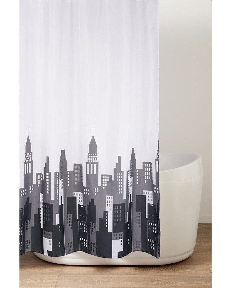 Aqualine Duschvorhang Duschvorhang 180x200cm, Polyester, Kreise Breite 180 cm, Aqualine-ZV030