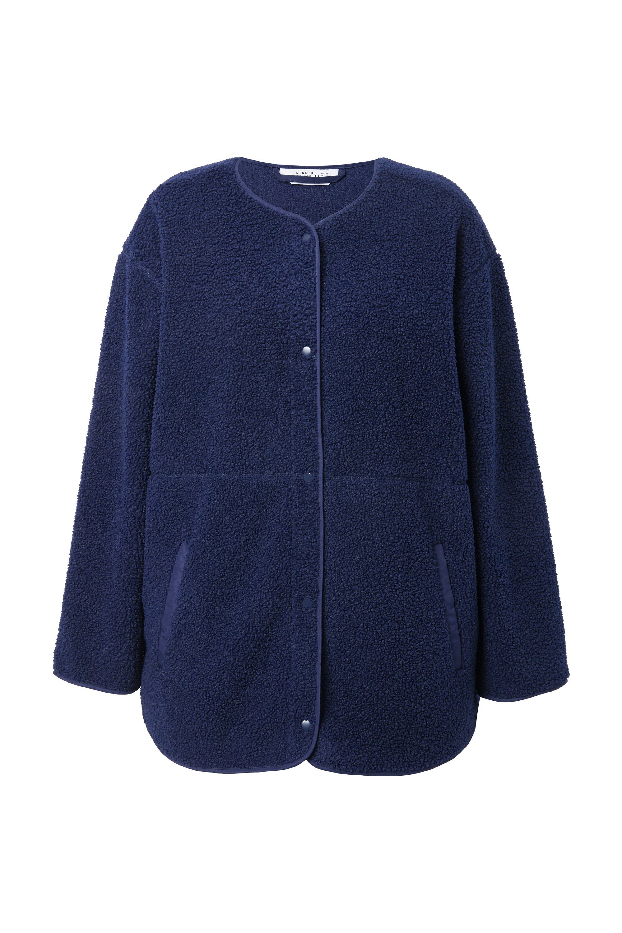 Studio Untold Sommerjacke Teddyfleece-Jacke oversized Rundhals günstig online kaufen