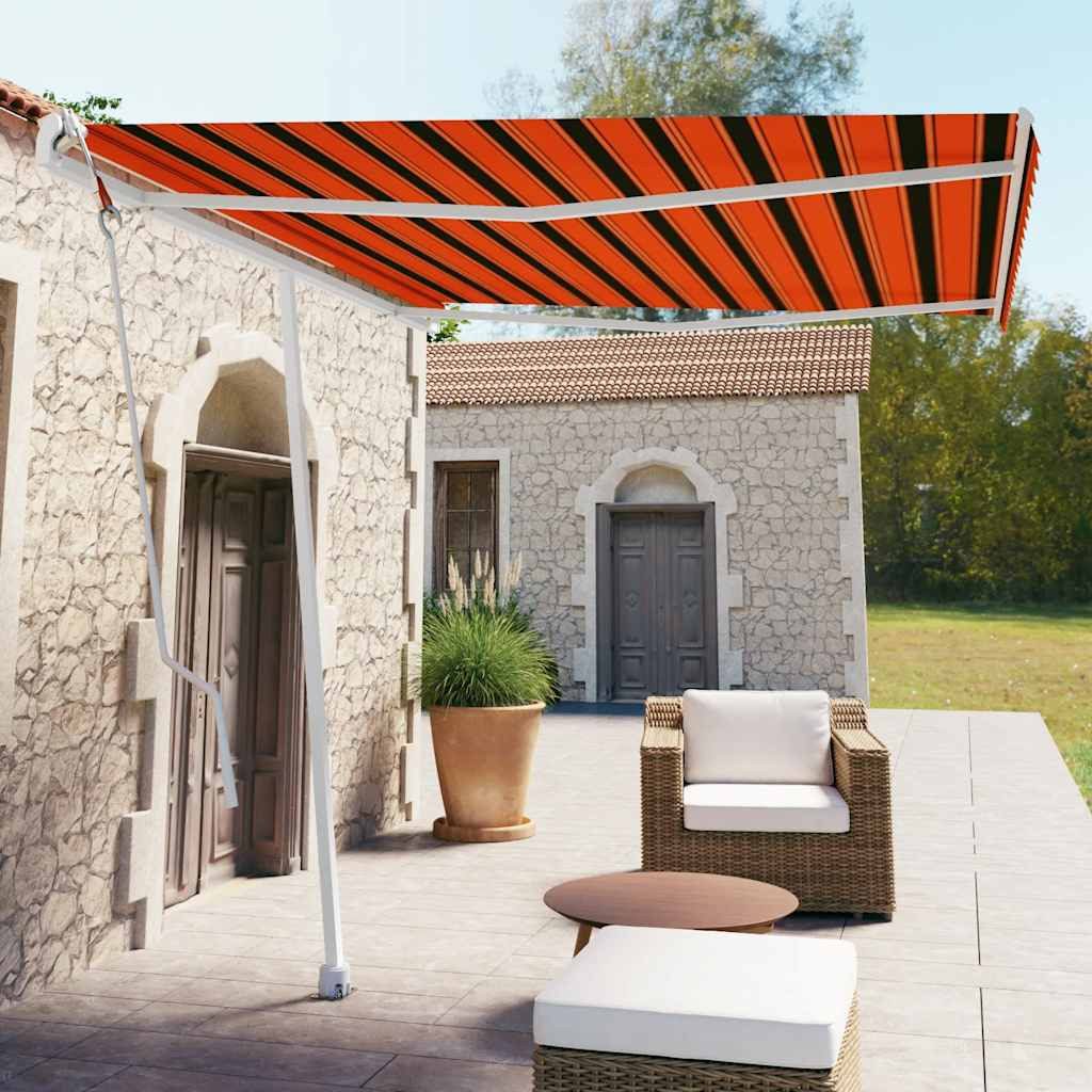 furnicato Markise Standmarkise Automatisch 300x250 cm Orange/Braun (1-St)