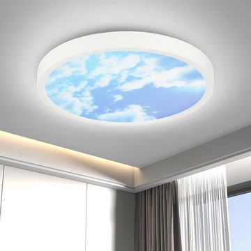 OULENBIYAR Deckenleuchte Ultra Dünn LED Panel 30x30 Deckenleuchten weiße Deckenlampen 24W, Kaltweiß, Flach Rund LED Panel Deckenlampen für Schlafzimmer Wohnzimmer Küche